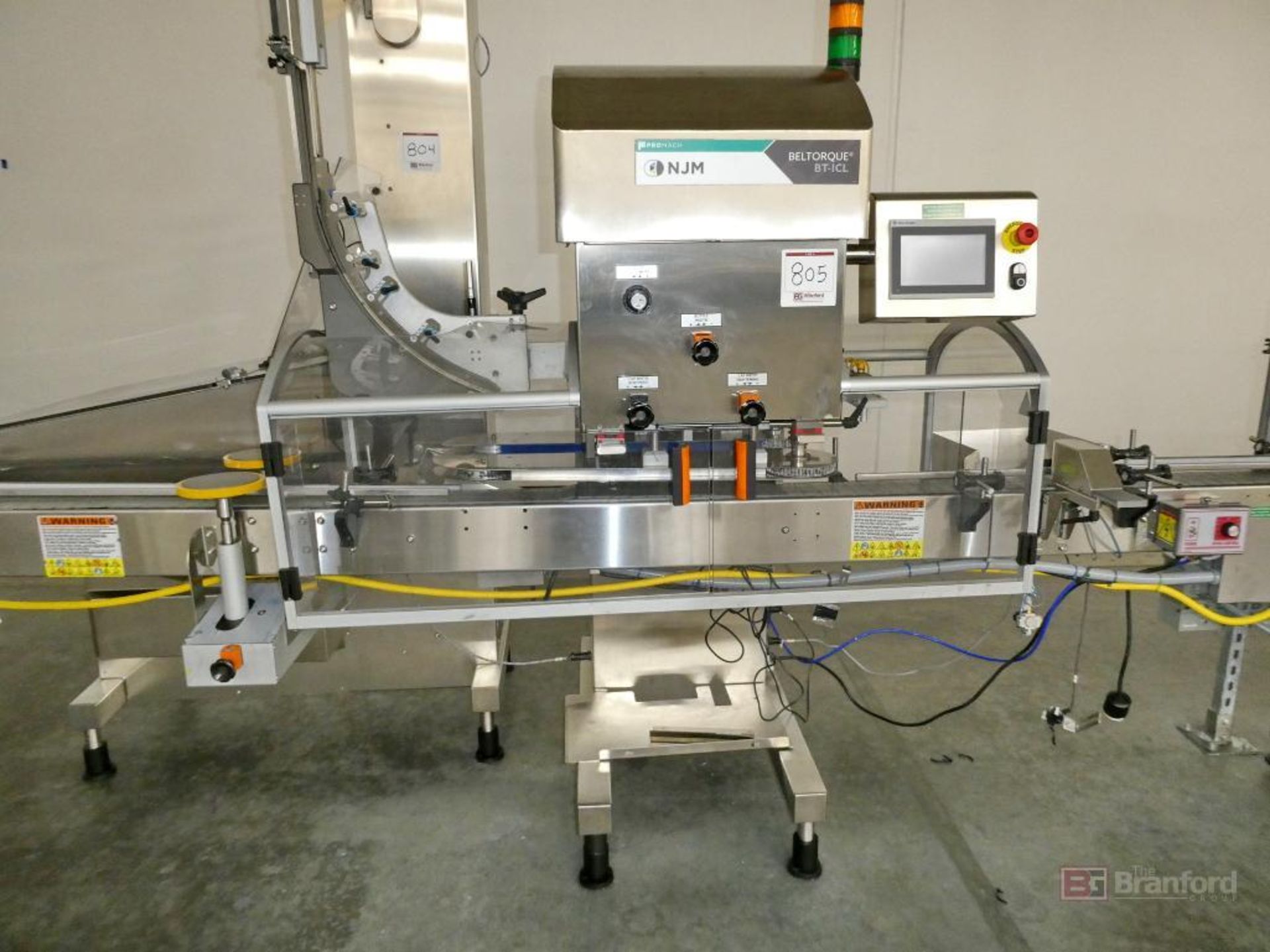 2020 NJM Packaging Model Beltorque BTIC, Stainless Steel Inline Capping Machine