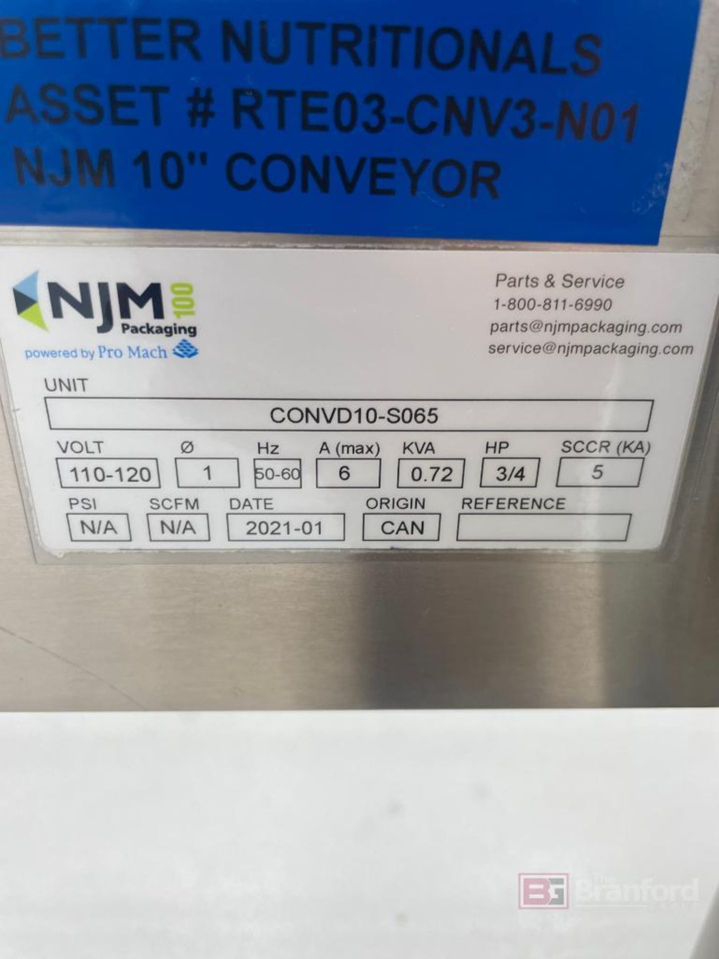 (3) Sections of NJM Conveyors and associated drives & controls - Image 7 of 10