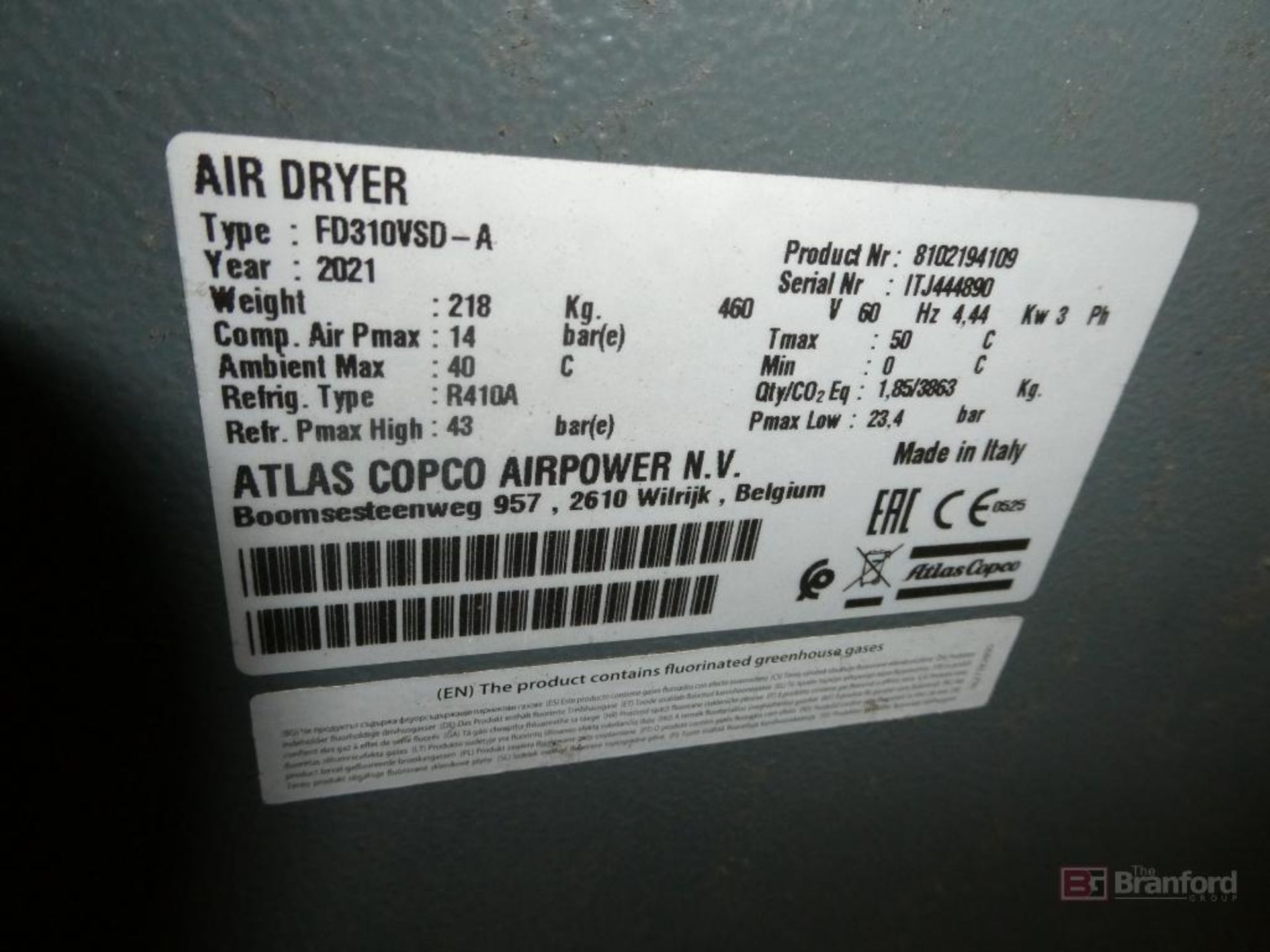 2021 Atlas Copco Model FD310VSD-A, Air Dryer - Bild 6 aus 7