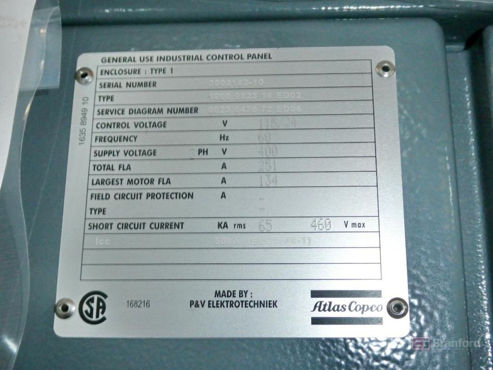 Atlas Copco Model ZR 160-VSD+, Rotary Screw Air Compressor - Image 3 of 4