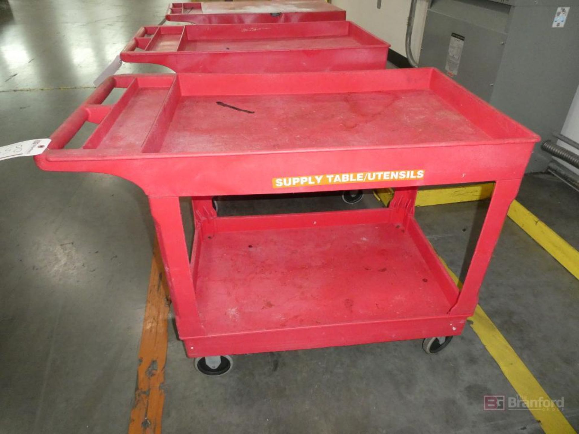 (2) Red Uline Utility carts - Image 2 of 3