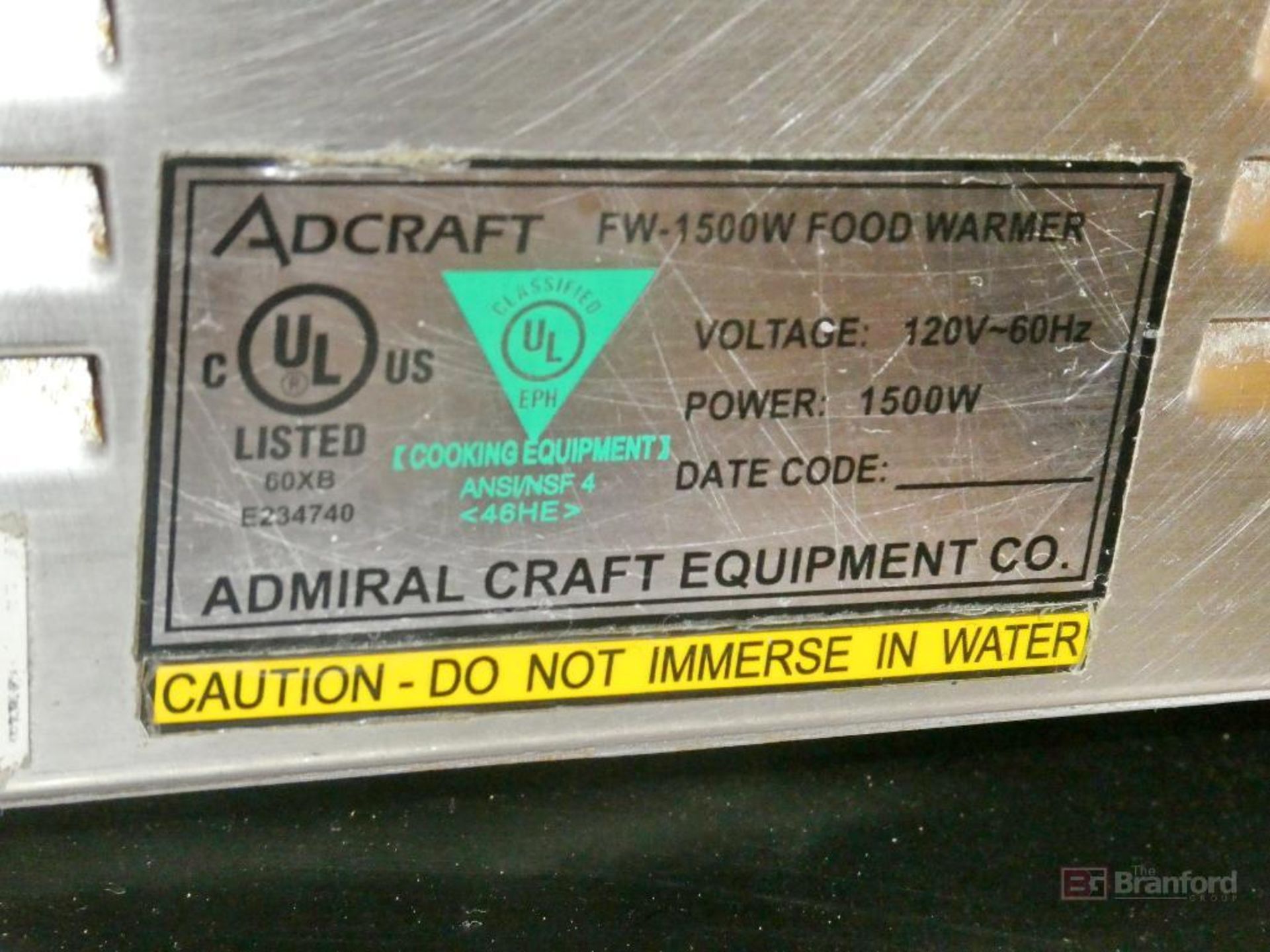 Adcraft Model FW 1500W, Food Warmer - Image 3 of 3