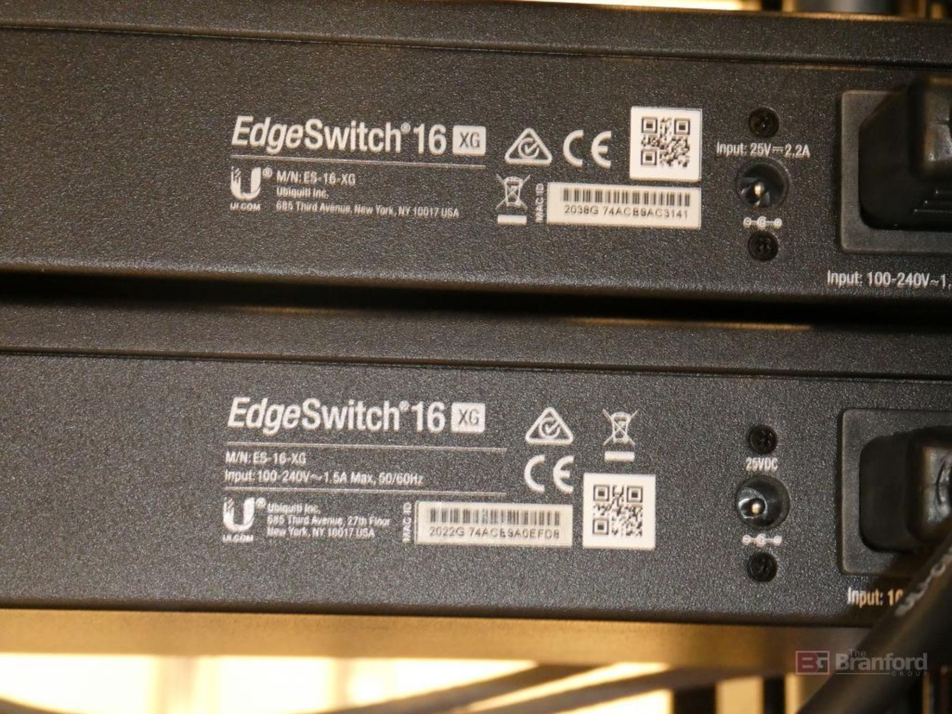 (2) Ubiquiti Inc Model ES-16-XG, EdgeSwitch 16XG 16-Port Aggregation Switches - Image 3 of 3