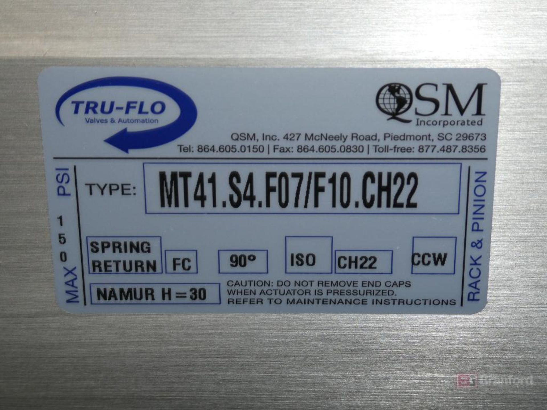 (3) Tru-Flo Type MT41.S4.F07/F10.CH22, Pneumatic Actuators - Image 3 of 3