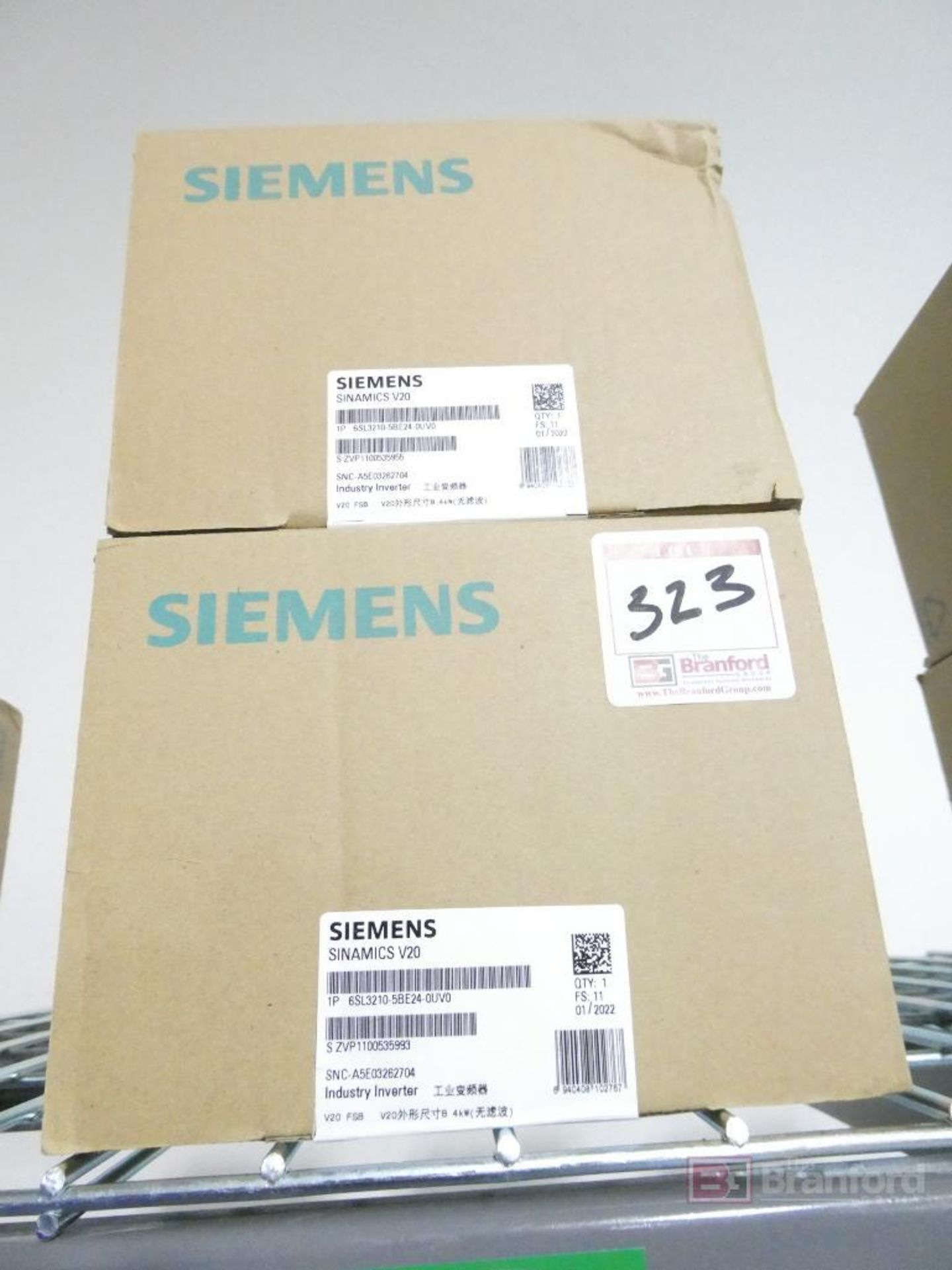(2) Siemens Sinamics V20, Variable Frequency Drives (New)