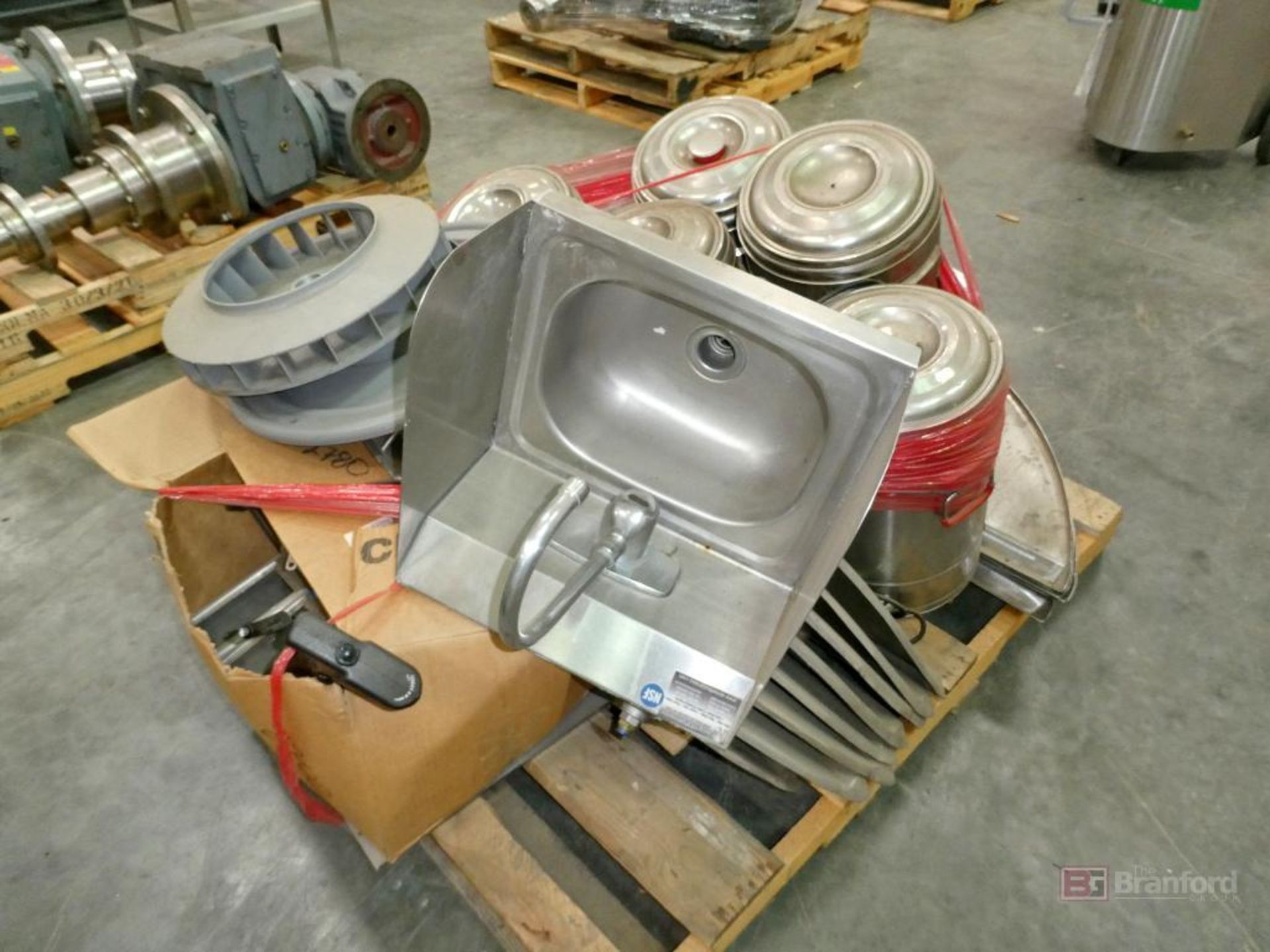 Lot of Stainless Steel Oil Storage Tanks; Kettle Tops; Sink - Image 2 of 4