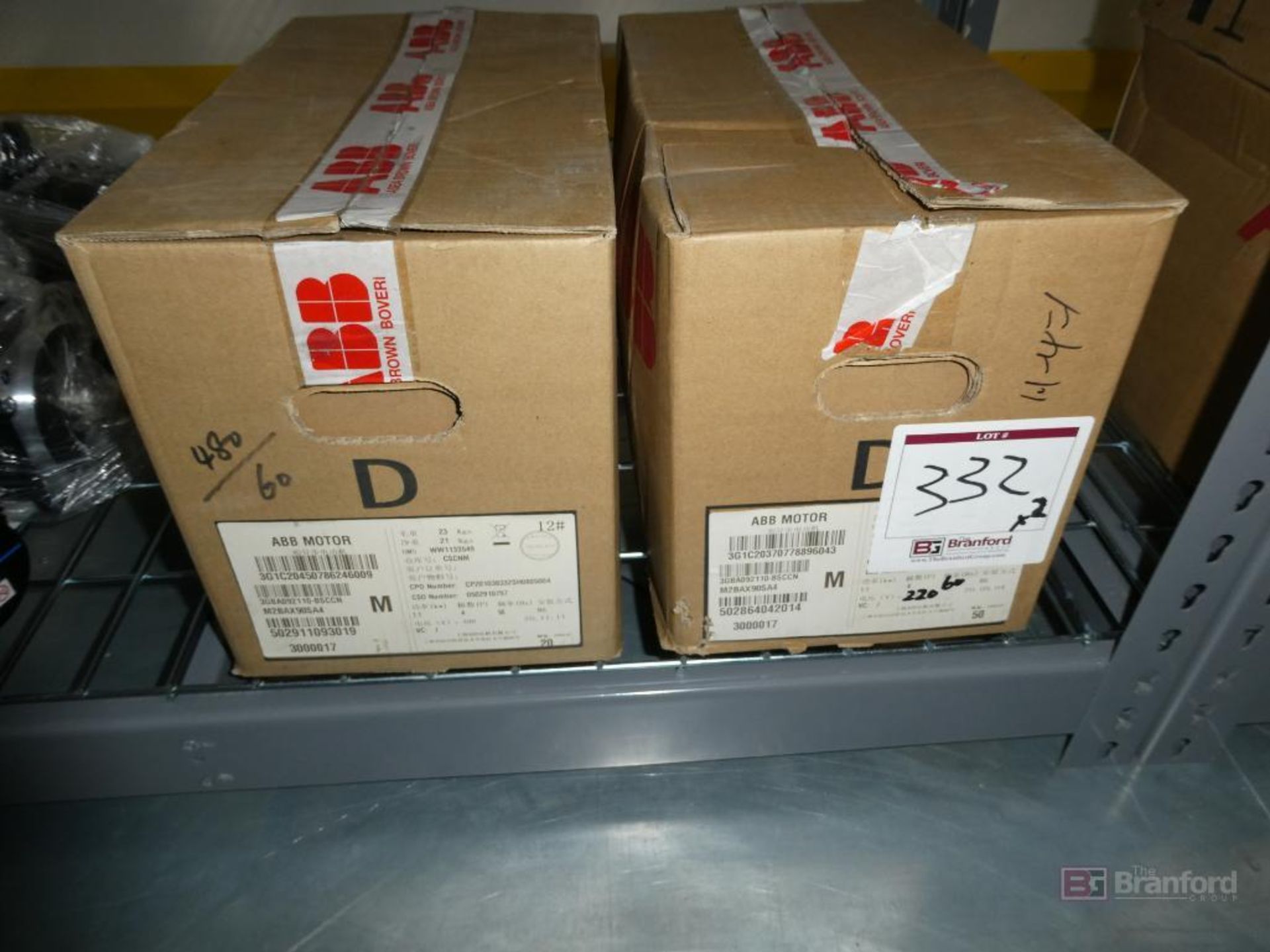 (2) ABB Model M2BAX90SA4, Motors