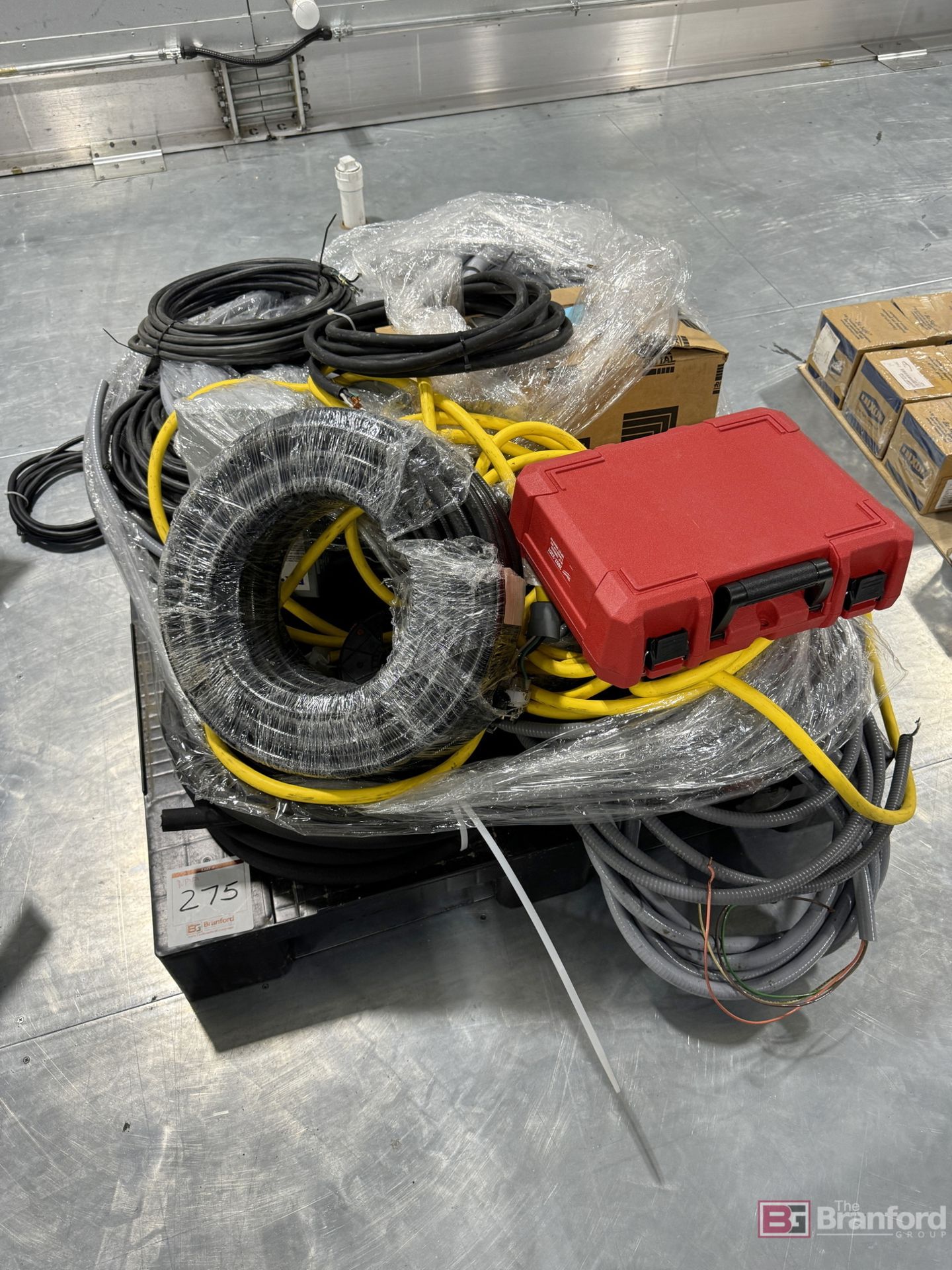 Pallet of misc electrical wiring and cables