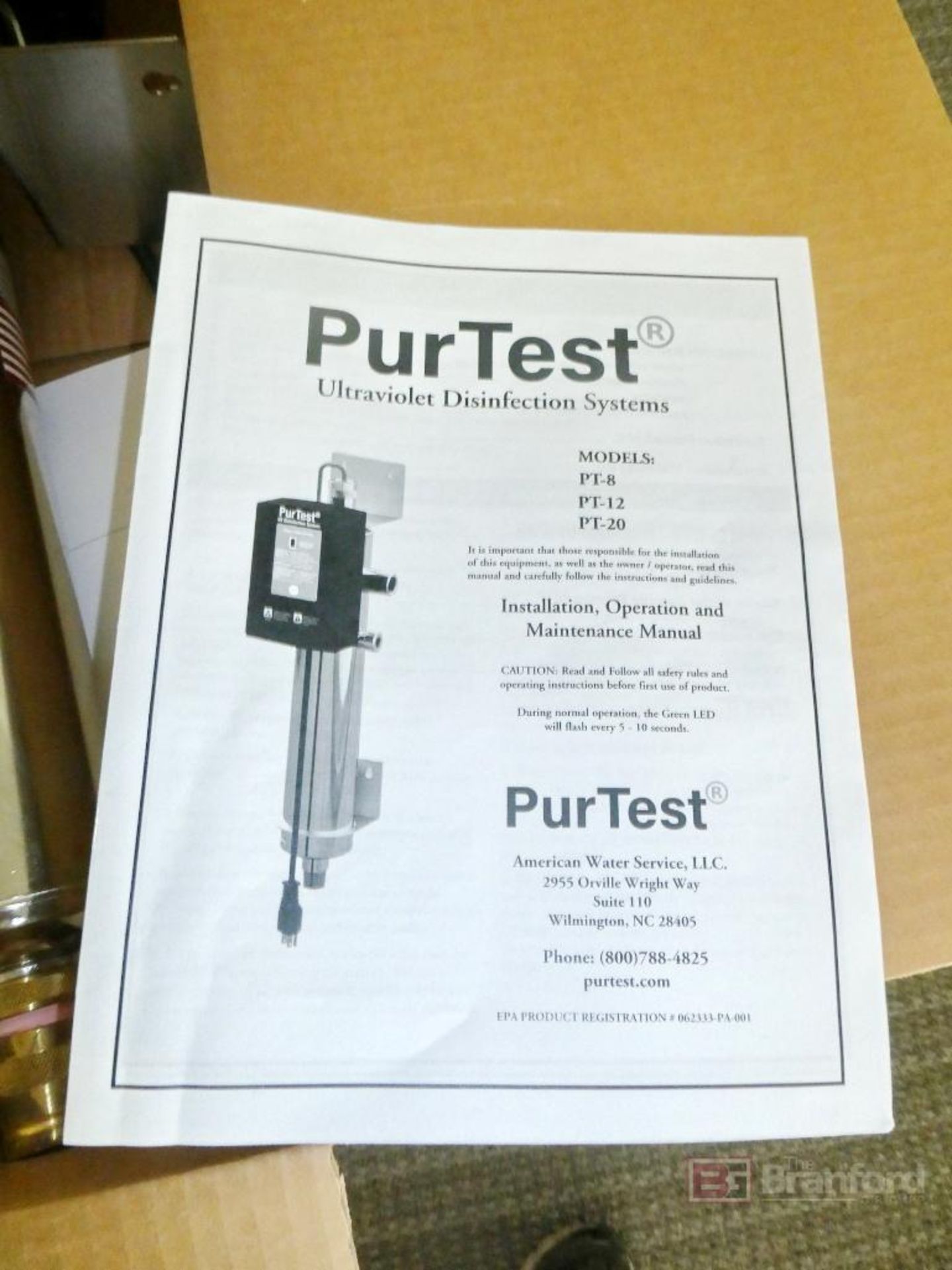 PurTest Model PT-8, Ultraviolet Disinfection System (New in Box) - Image 3 of 3