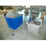 (2) Portable Totes of Stainless Steel Kitchen Parts and Accessories
