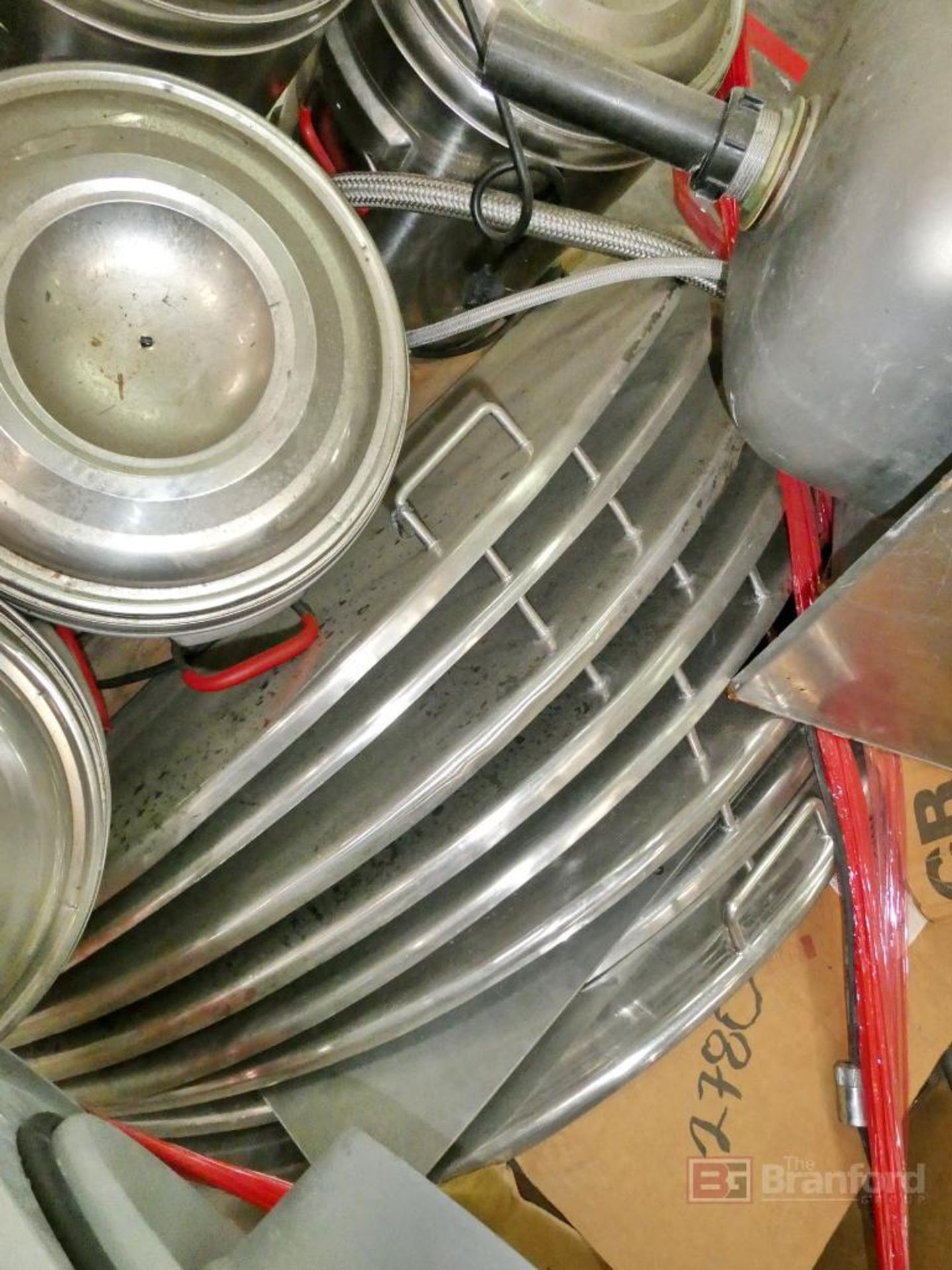 Lot of Stainless Steel Oil Storage Tanks; Kettle Tops; Sink - Image 3 of 4