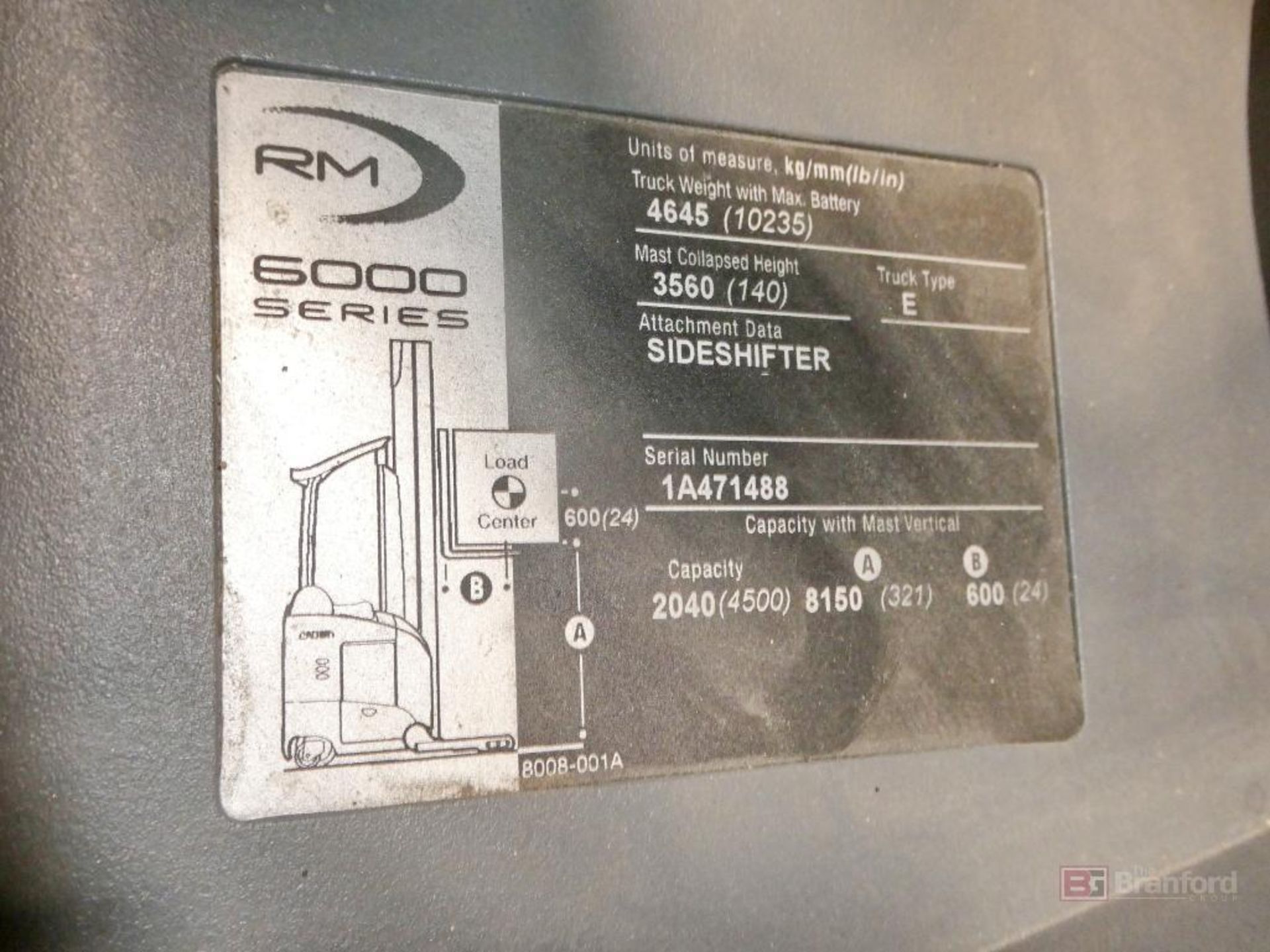 Crown Model RM6025-45, Electric Reach Forklift - Image 6 of 10