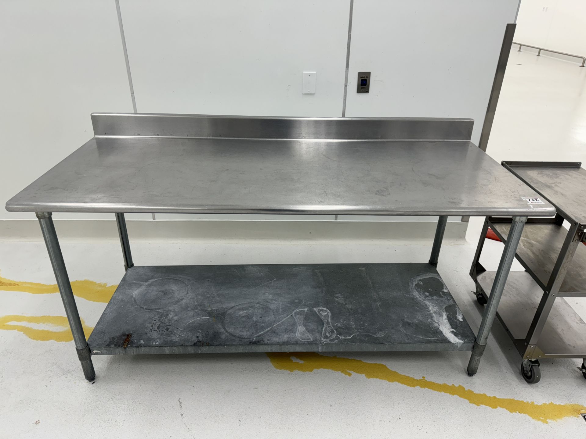 SS 2-tier lab bench and SS utility cart, ss platform - Image 2 of 6