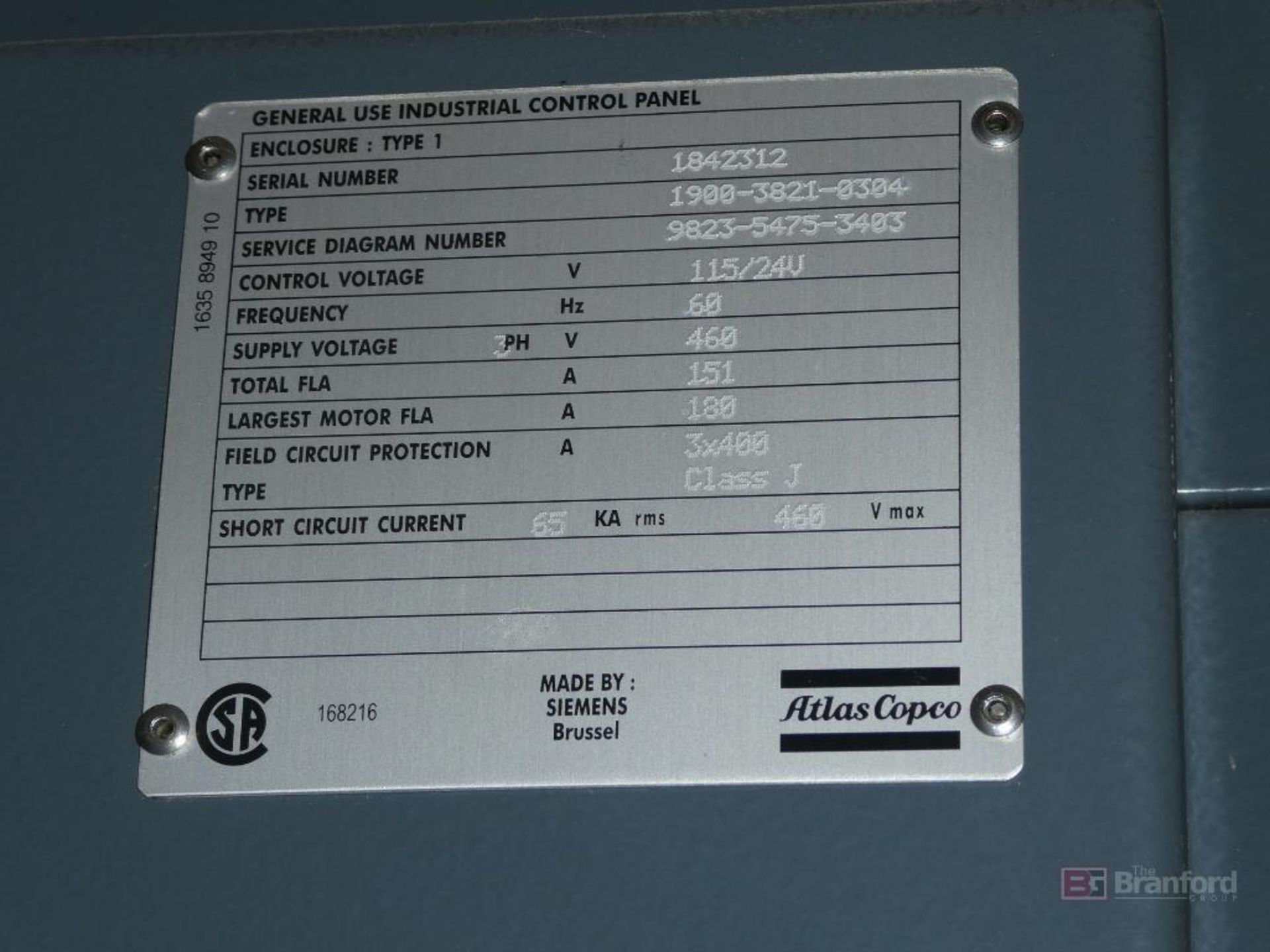 2020 Atlas Copco Model ZT90VSD STD, Rotary Screw Air Compressor - Image 6 of 6
