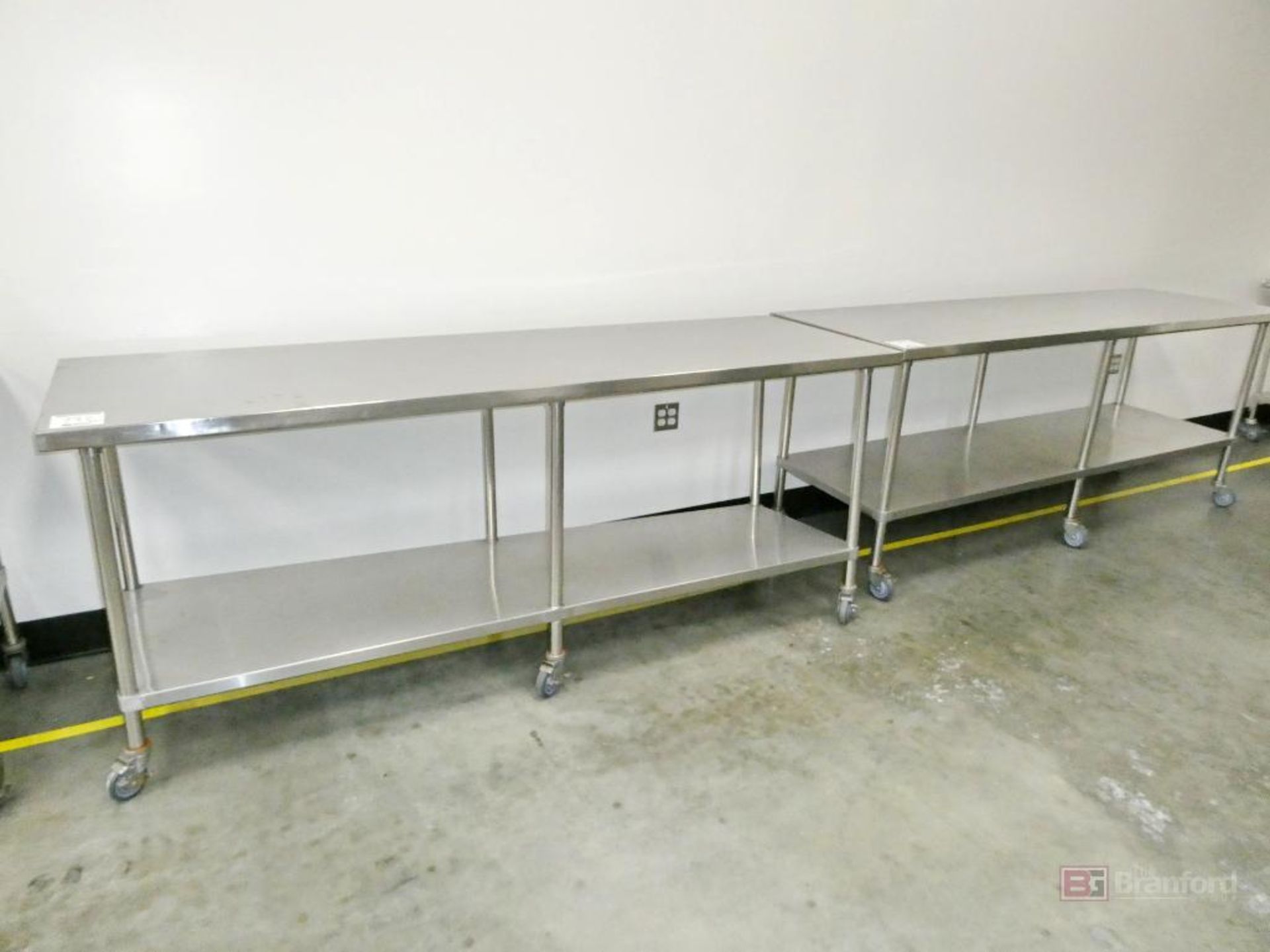 (2) 2-Tier Stainless Steel Tables w/ Casters