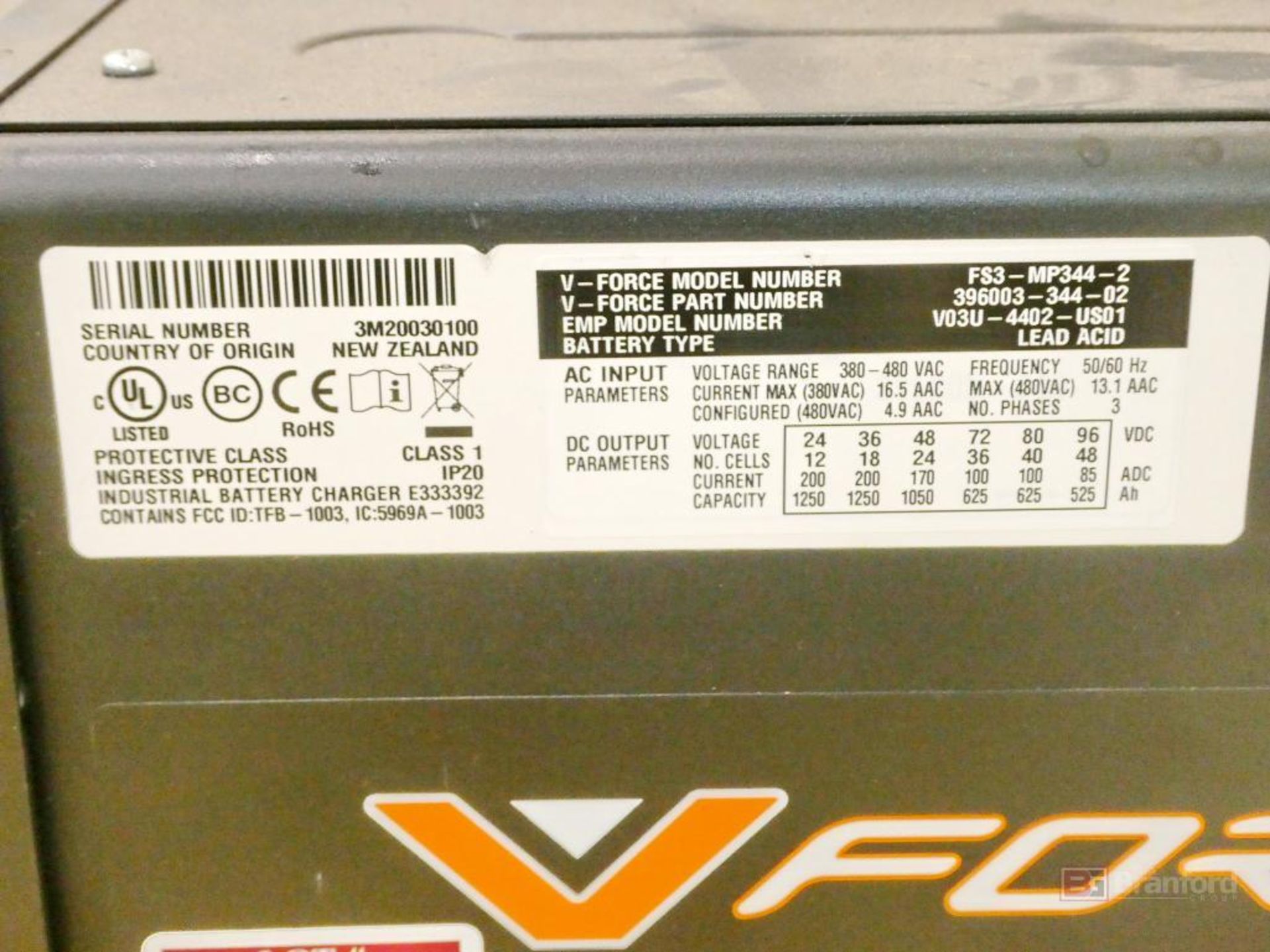 V-Force Model FS3-MP344-3, Forklift Multi-Voltage Battery Charger - Image 4 of 6