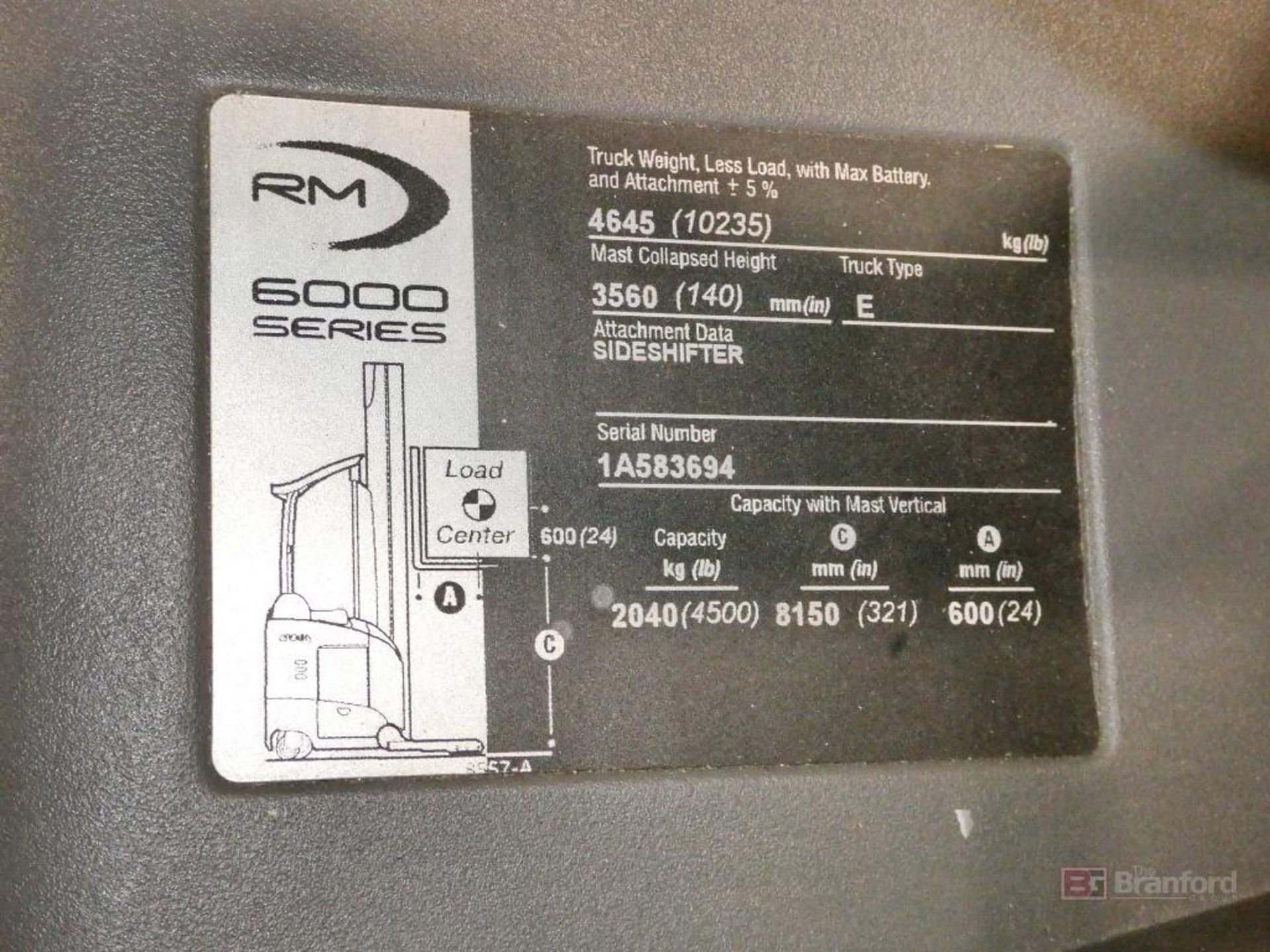 Crown Model RM6025-45, Electric Reach Forklift - Image 7 of 11