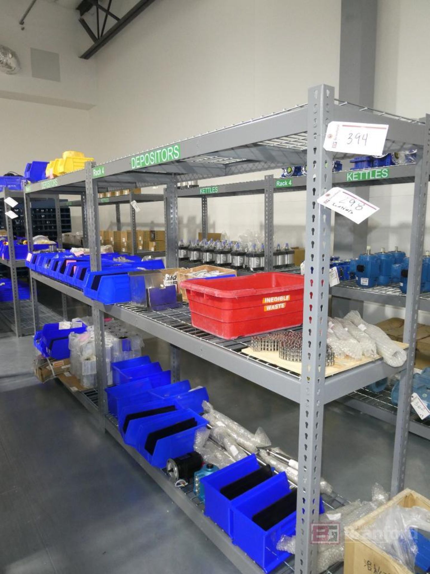 (2) Racks of Depositor Machine Parts and Accessories (Racks not Included)