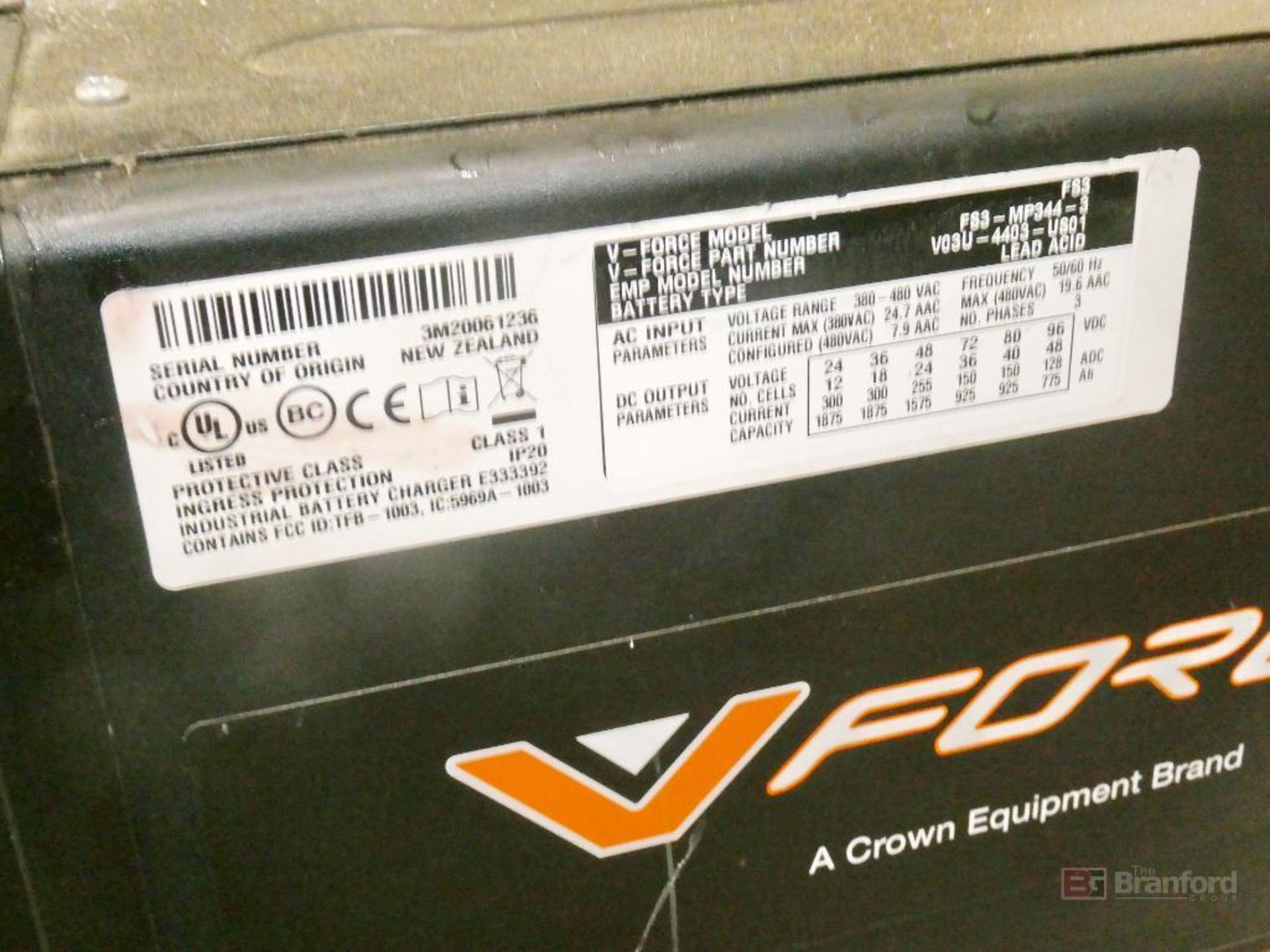 V-Force Model FS3-MP344-3, Forklift Multi-Voltage Battery Charger - Image 2 of 4