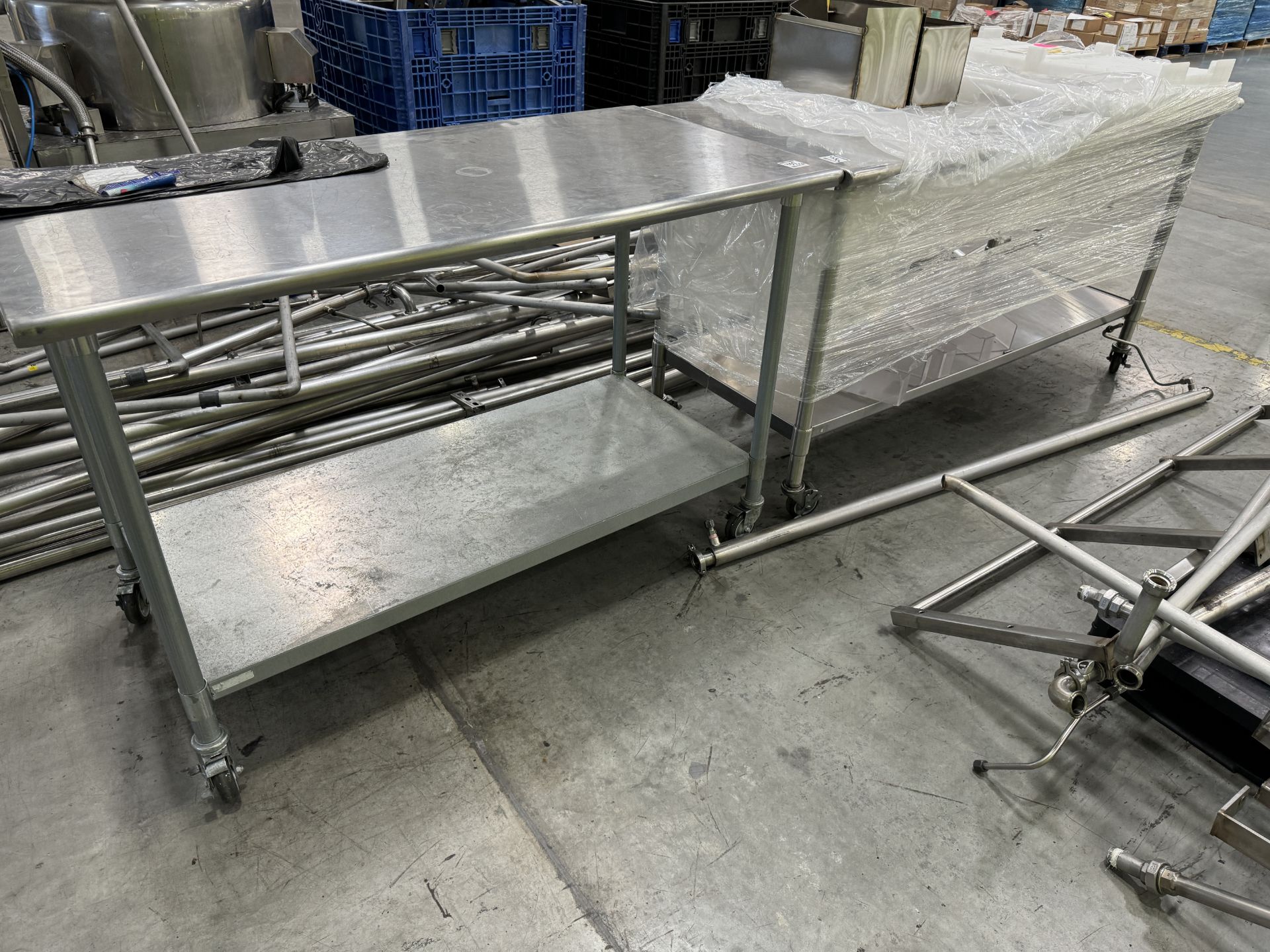 (2) Stainless Steel Lab Benches on casters