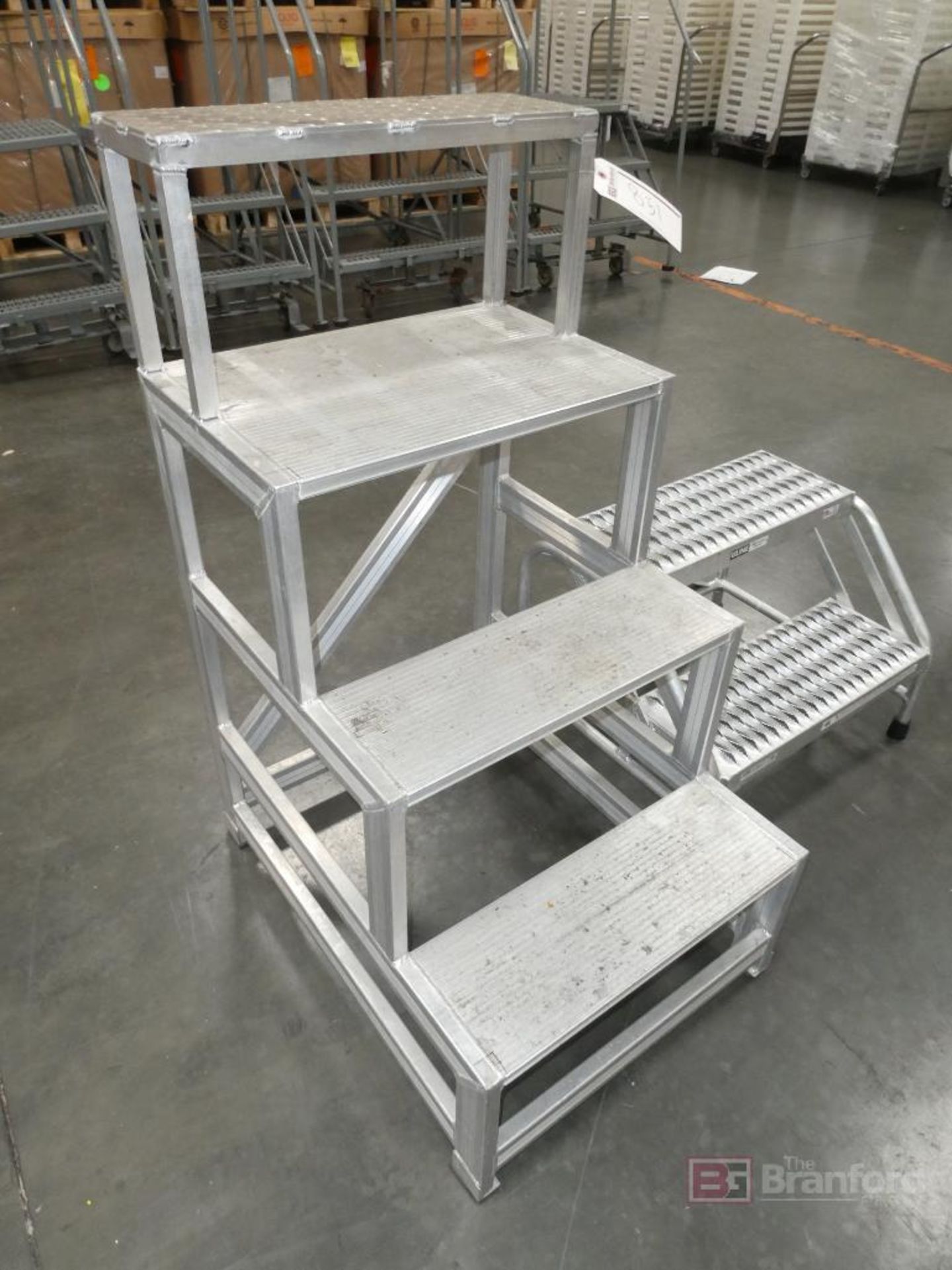 (1) Uline 2-Step Ladder; 4-Step Aluminum Staircase Ladder - Image 4 of 4
