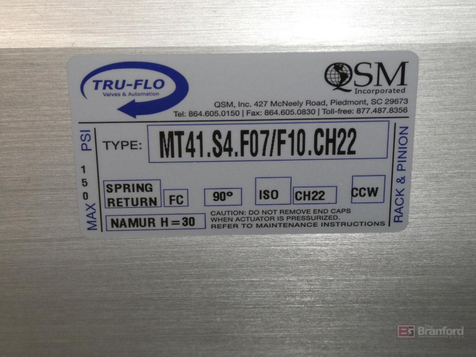 (3) Tru-Flo Type MT41.S4.F07/F10.CH22, Pneumatic Actuators - Image 3 of 3
