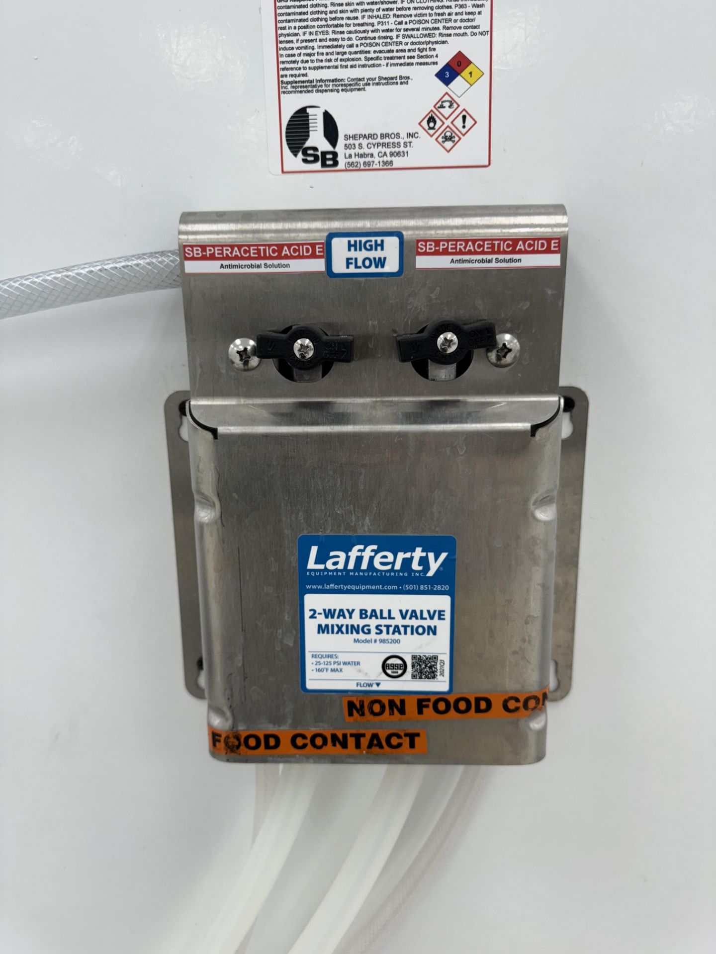 SS 3 well sink with laferty 3-way ball valve mixing station - Image 3 of 3