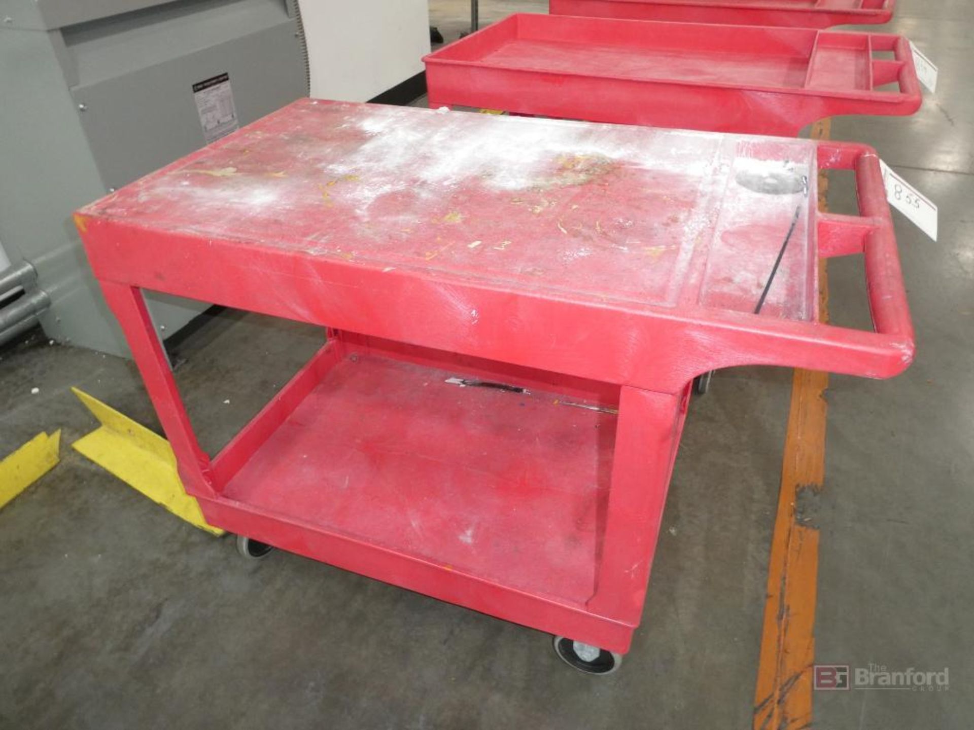 (2) Red Uline Utility carts - Image 3 of 3