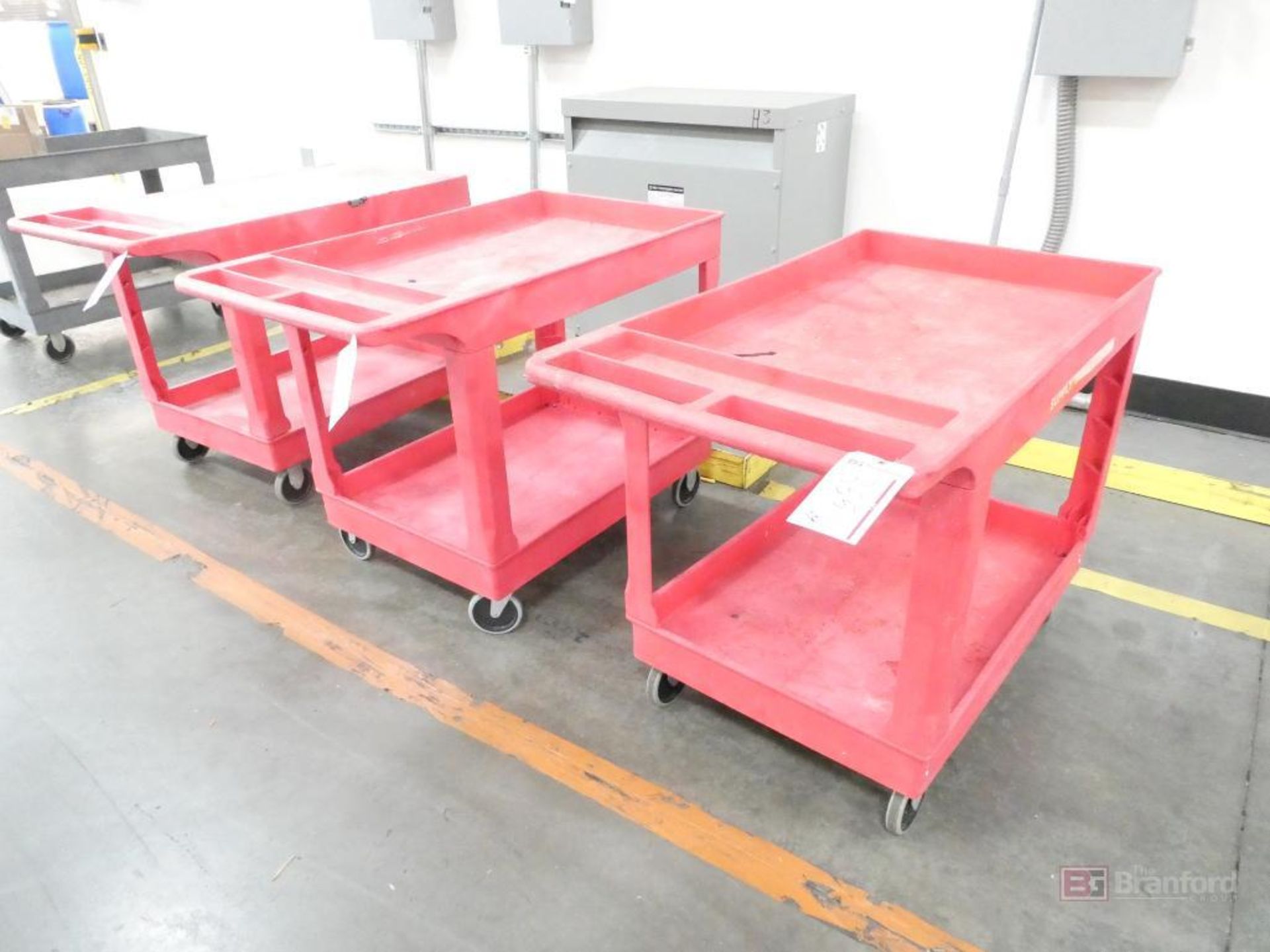 (2) Red Uline Utility carts