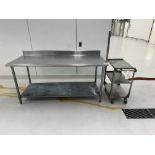 SS 2-tier lab bench and SS utility cart, ss platform