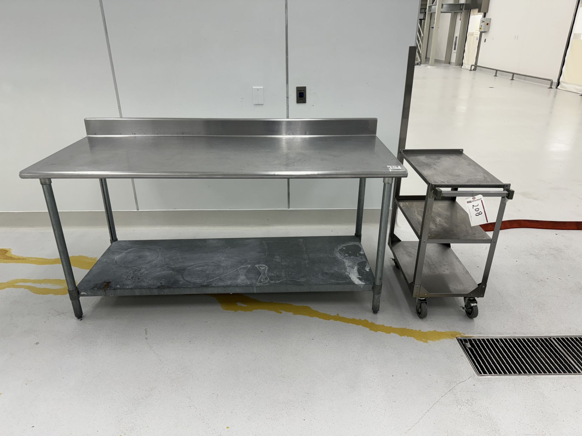 SS 2-tier lab bench and SS utility cart, ss platform