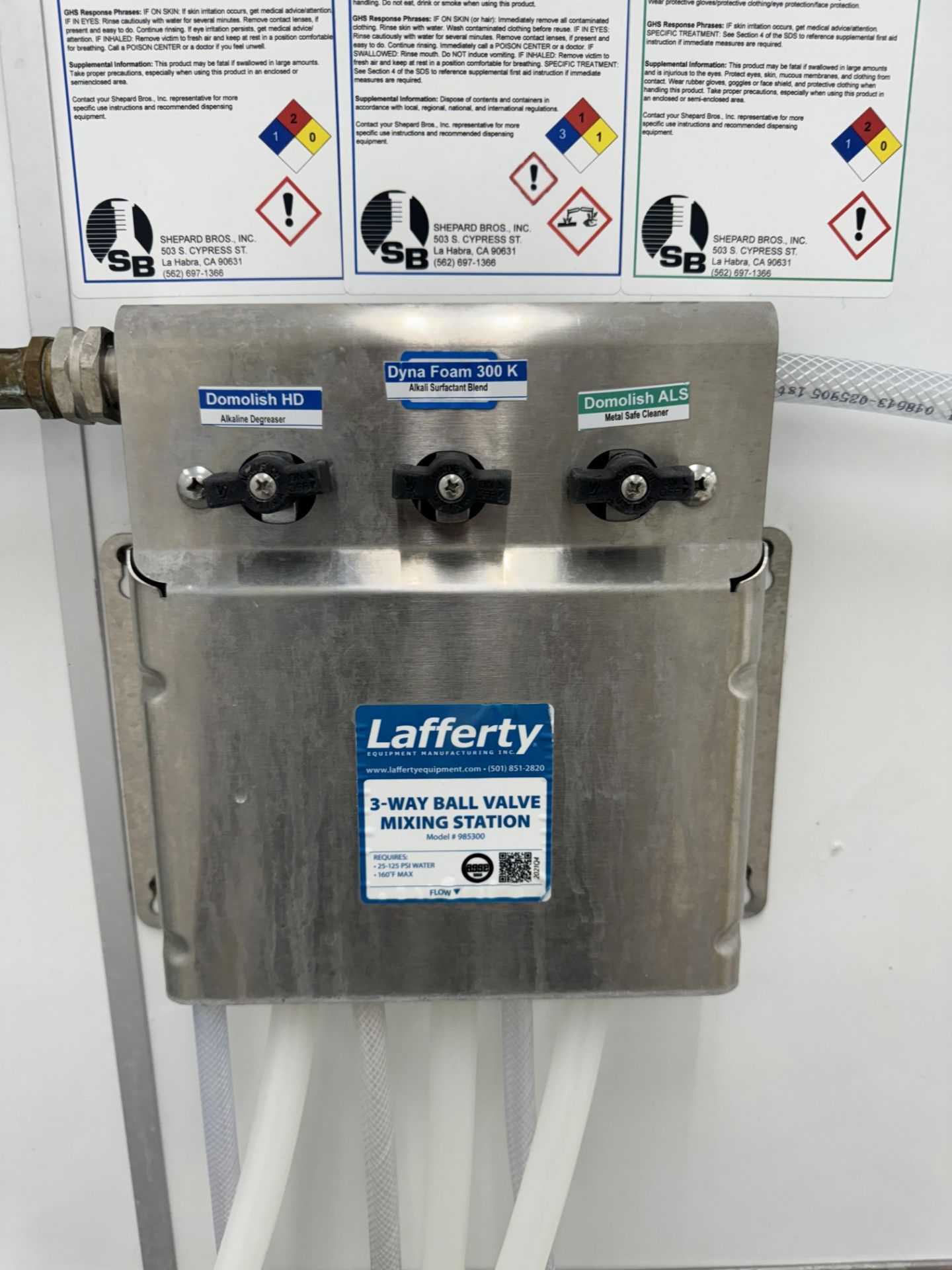 SS 3 well sink with laferty 3-way ball valve mixing station - Image 2 of 3