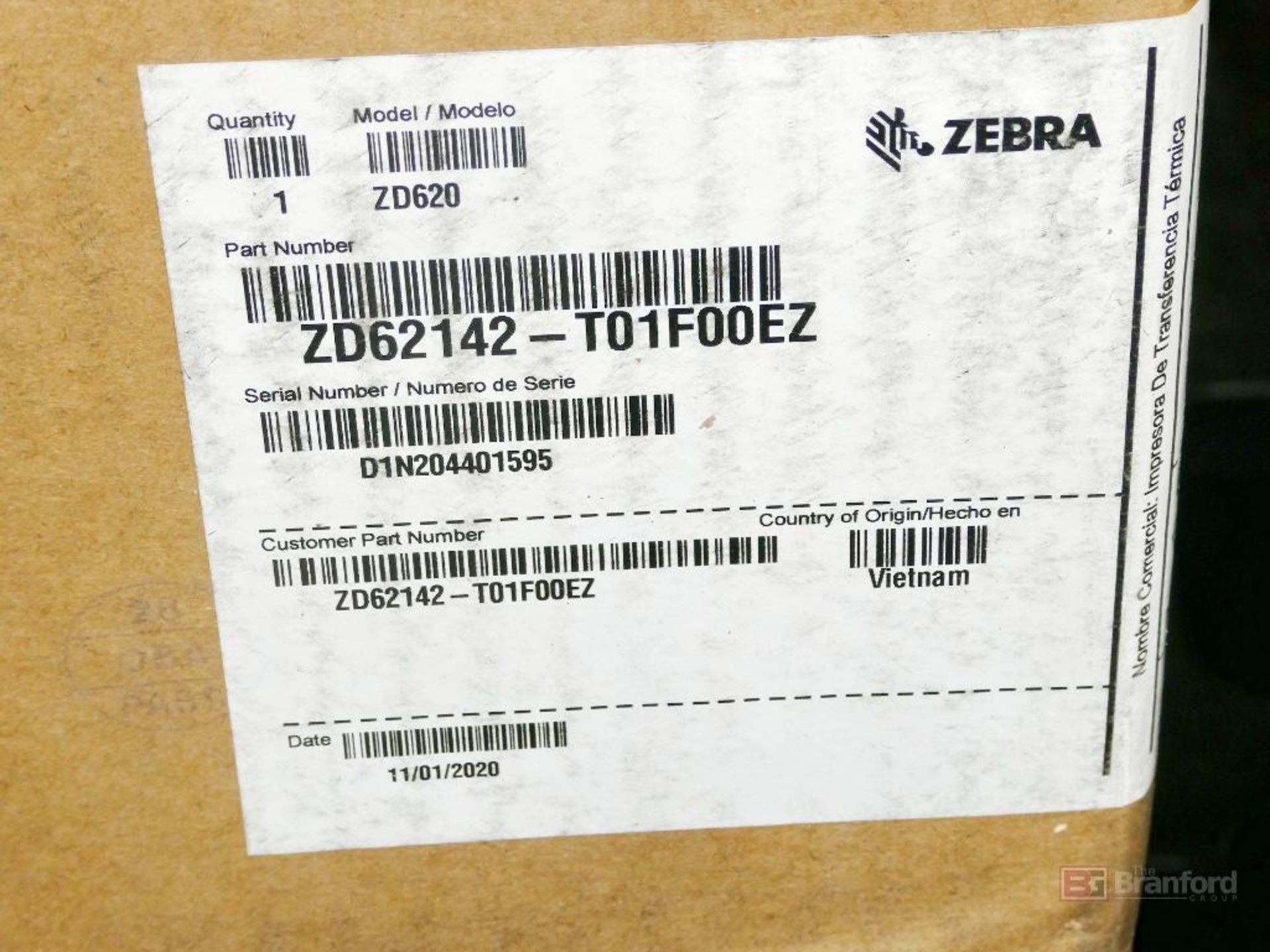 (2) Zebra Model ZD620, Direct Thermal Printers - Image 2 of 2