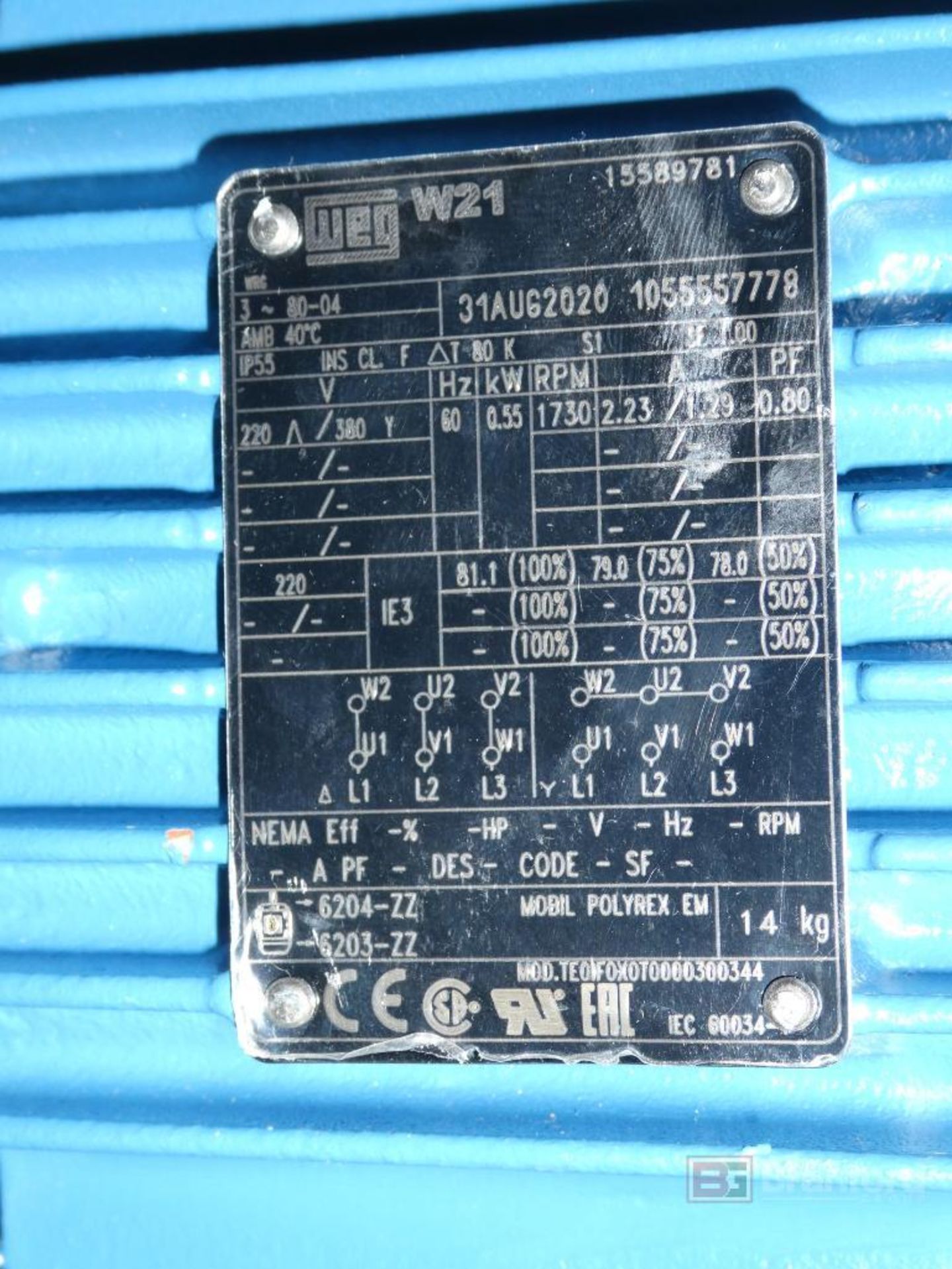 (3) WEG Model W21, Motors - Image 3 of 3