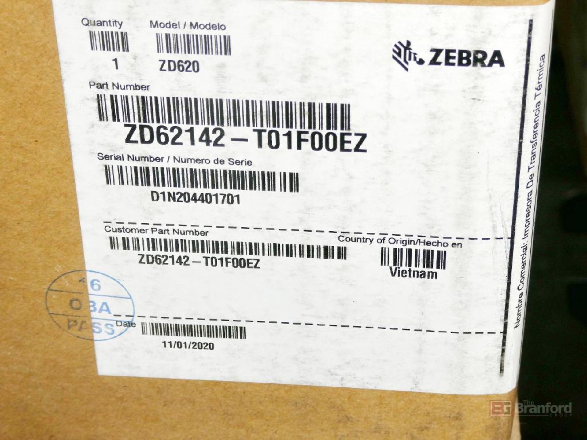 (2) Zebra Model ZD620, Direct Thermal Printers - Image 2 of 2