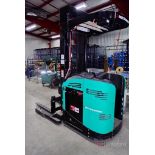 Mitsubishi EDR15N-36V 3,000-Lb Stand-Up Scissor Reach 36V Electric, 3-Wheel Forklift