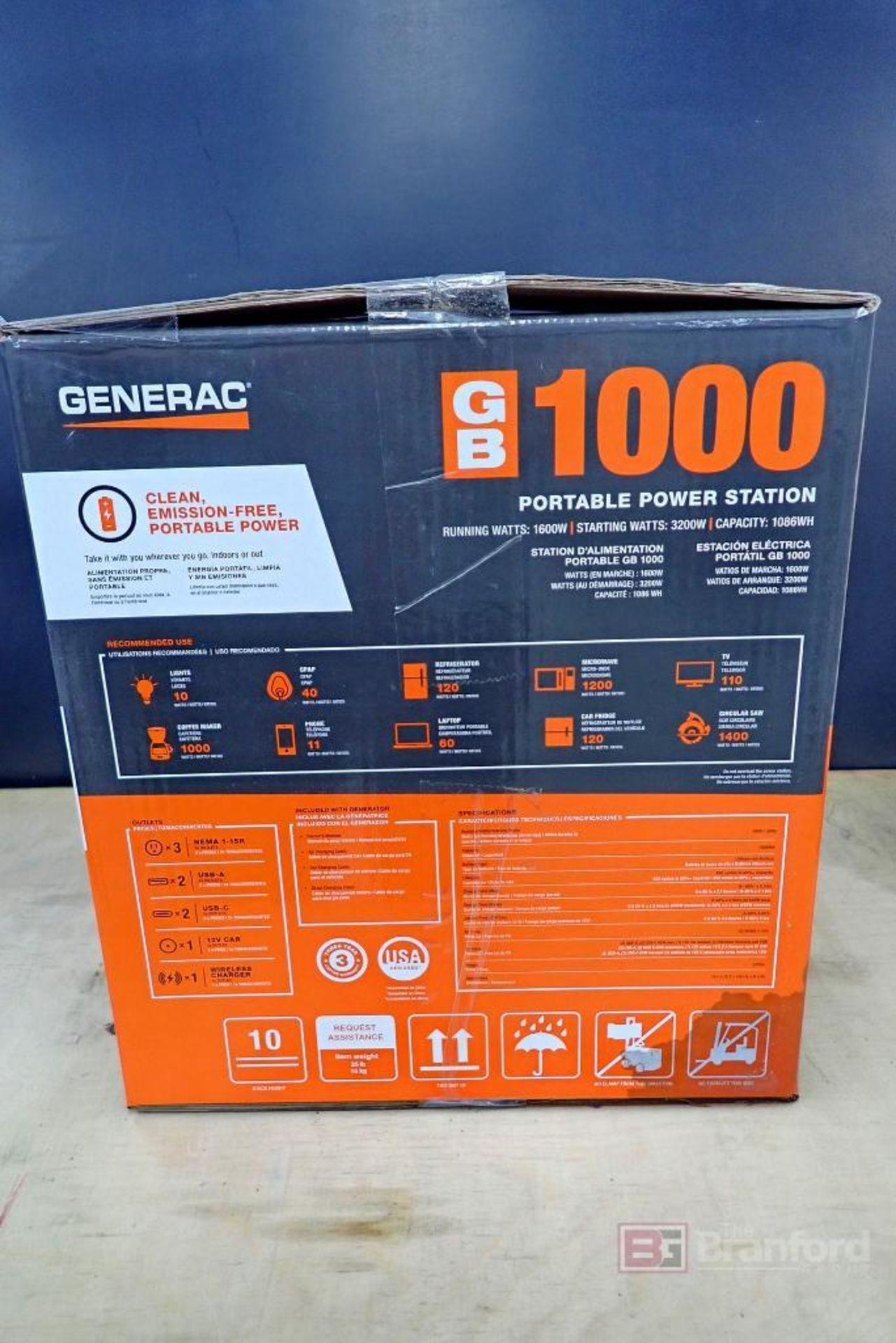 GENERAC GB1000 Portable Power Station - Image 6 of 9