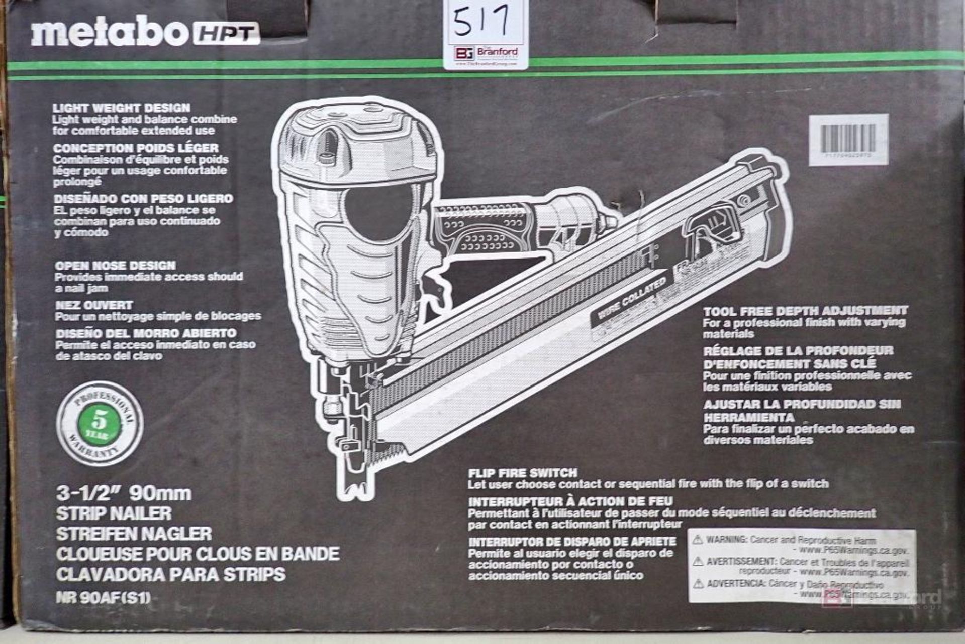 Metabo HPT NR90AF (S1) 3-1/2" 90mm Strip / Framing Nailer - Image 2 of 5