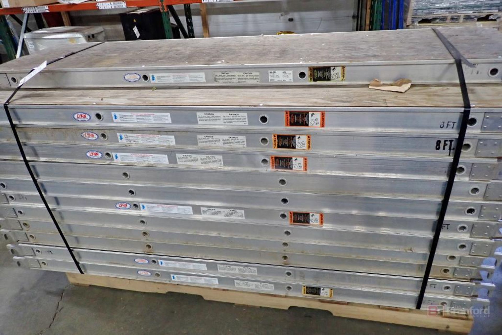 Large Lot of (33) Lynn AP8 Aluminum/Plywood Scaffold Decking Walkboards - Image 2 of 5
