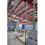 (7) Sections of Assembled Tear Drop Style Adjustable Steel Pallet Racking