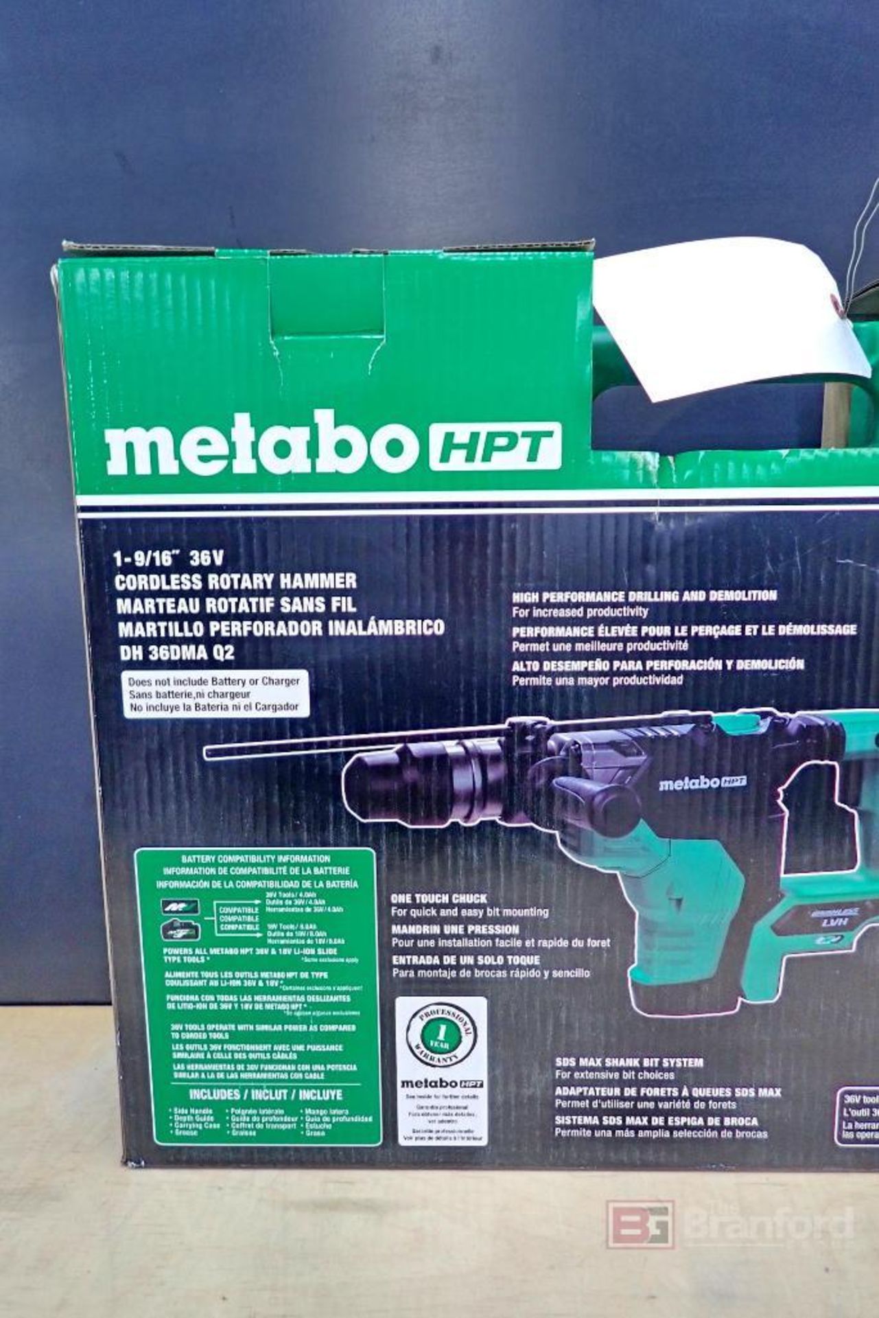 Metabo HPT DH36DMA Cordless Rotary Hammer - Image 6 of 7