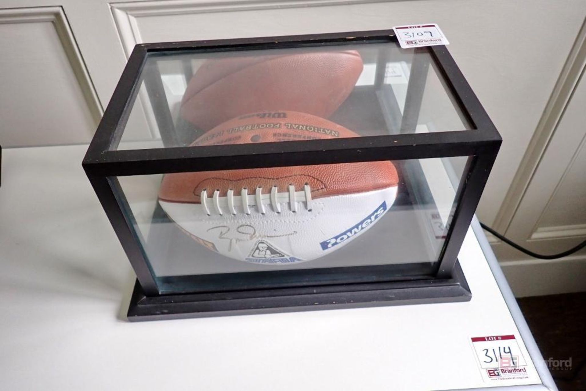 Boomer Esiason Autographed Football w/ Case