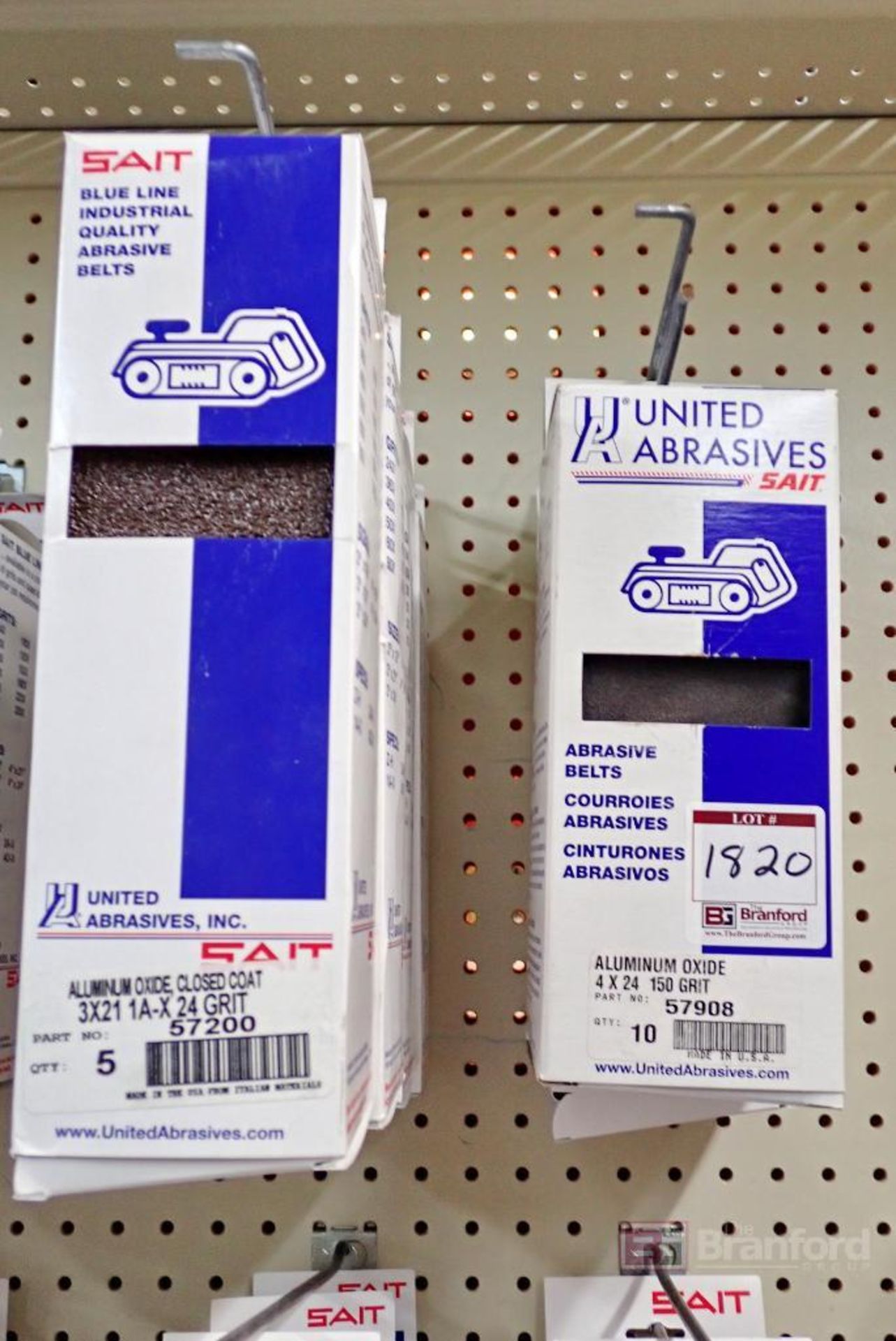 (14) Boxes United Abrasives Aluminum Oxide Closed Coat Blue Line Abrasive Belts - Bild 3 aus 3