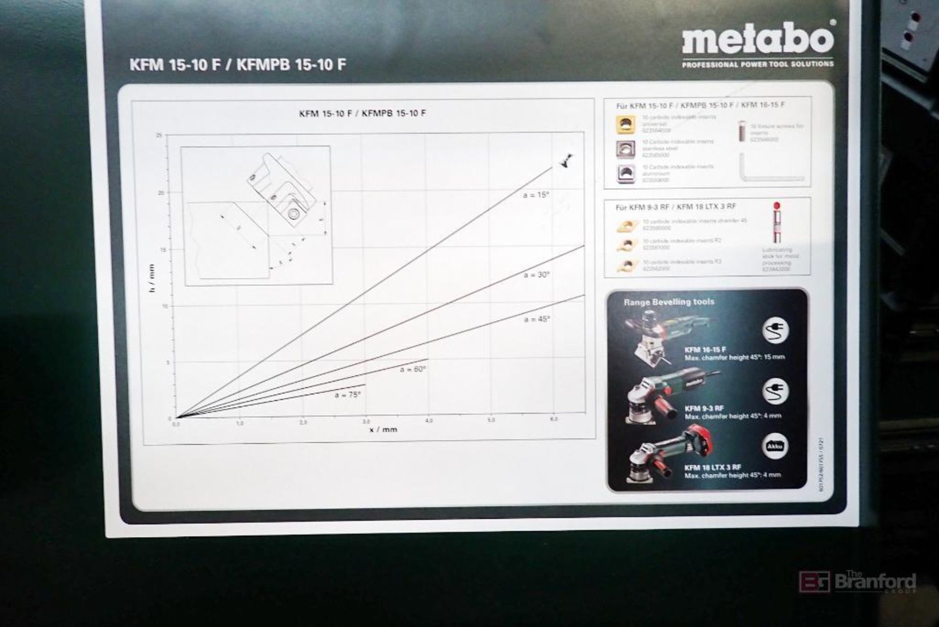 Metabo KFM 15-10 F (601752620) Metal Beveling Tool - Image 2 of 4