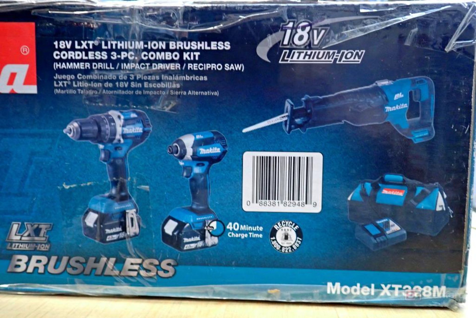 Makita 18V LXT Lithium-Ion Brushless Cordless 3-Piece Combo Kit - Image 2 of 4