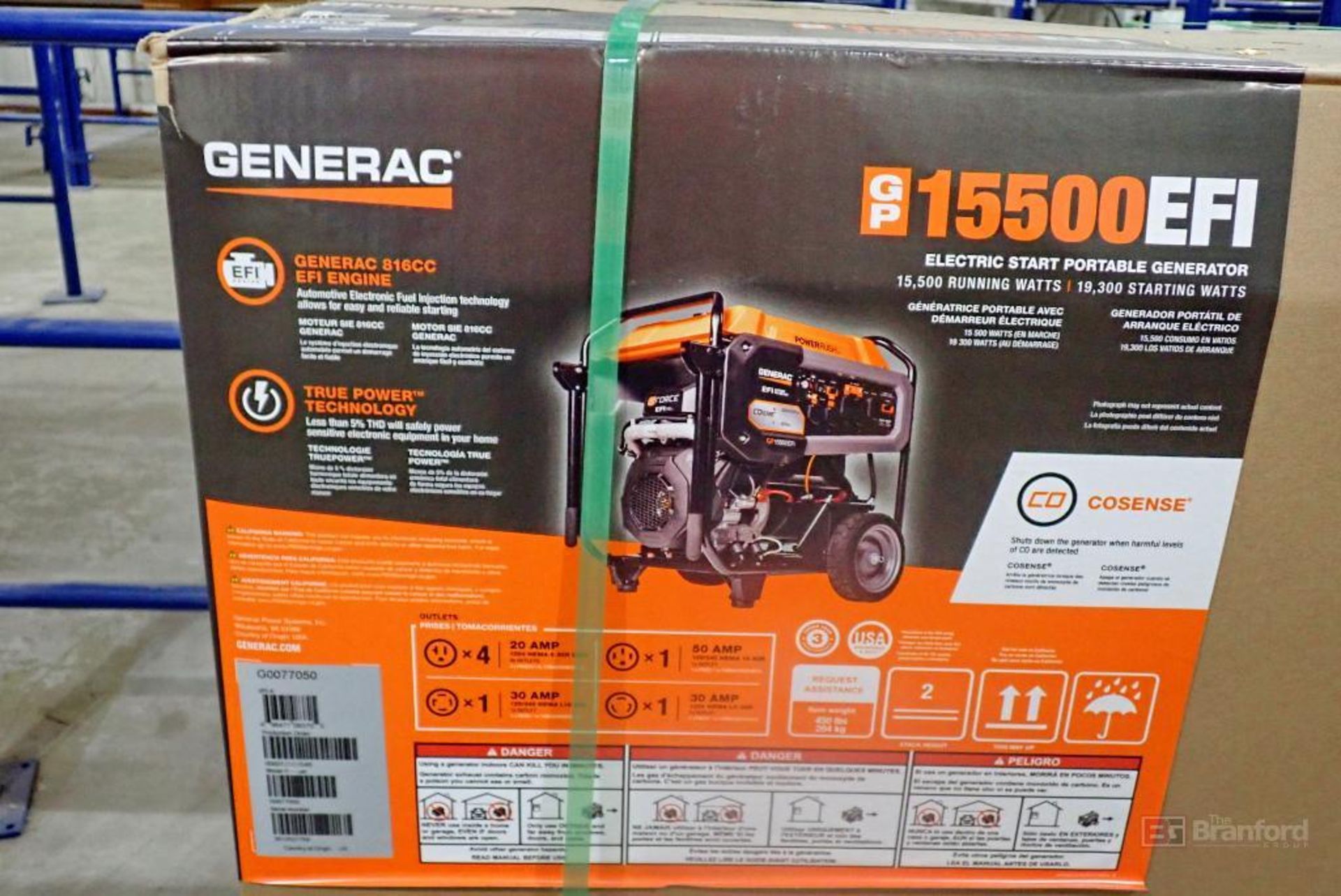 Generac GP15500EFI (G0077050) Electric Start Portable Generator - Image 2 of 3