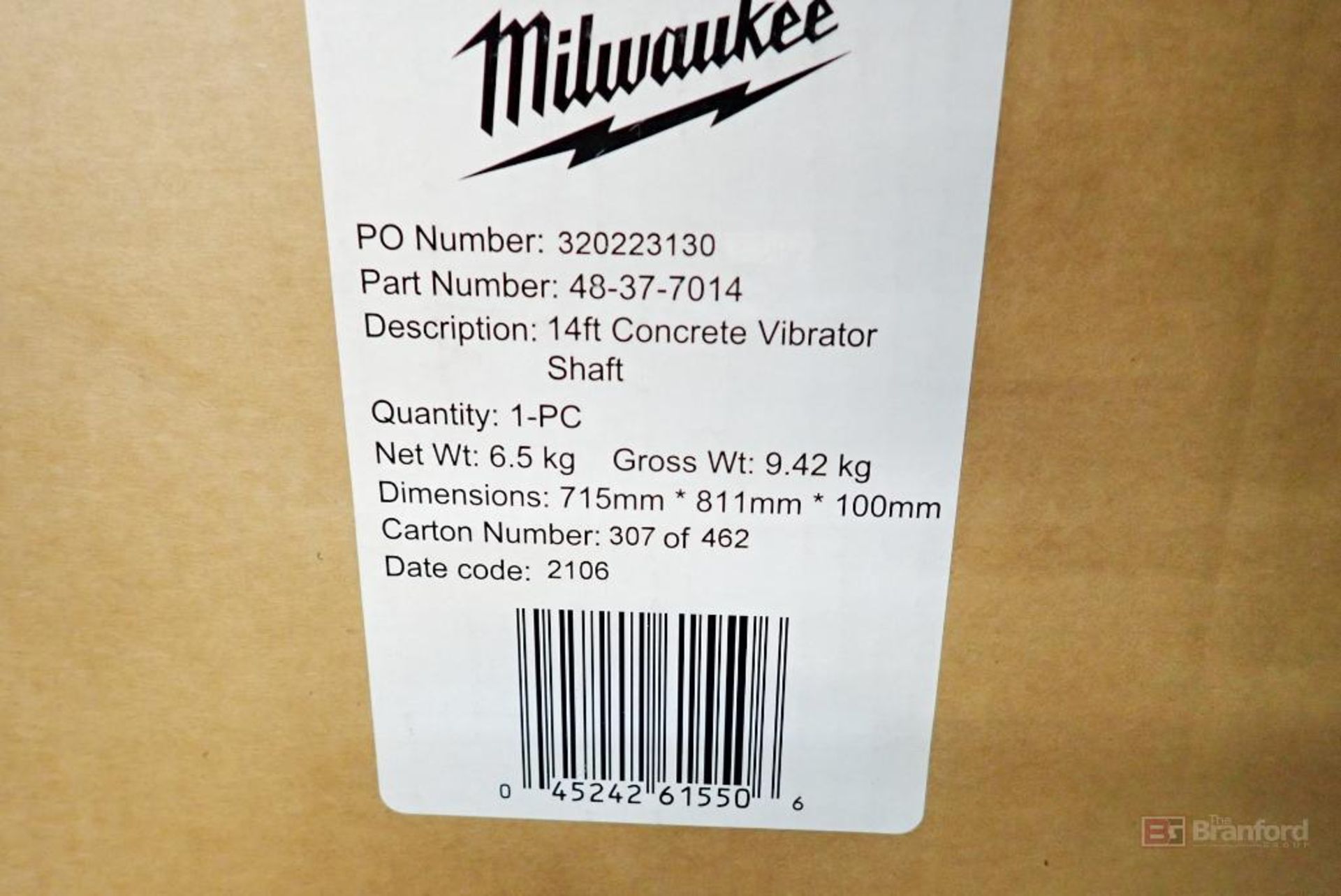 Milwaukee 48-37-7014 14' Concrete Vibrator Shaft - Image 2 of 2