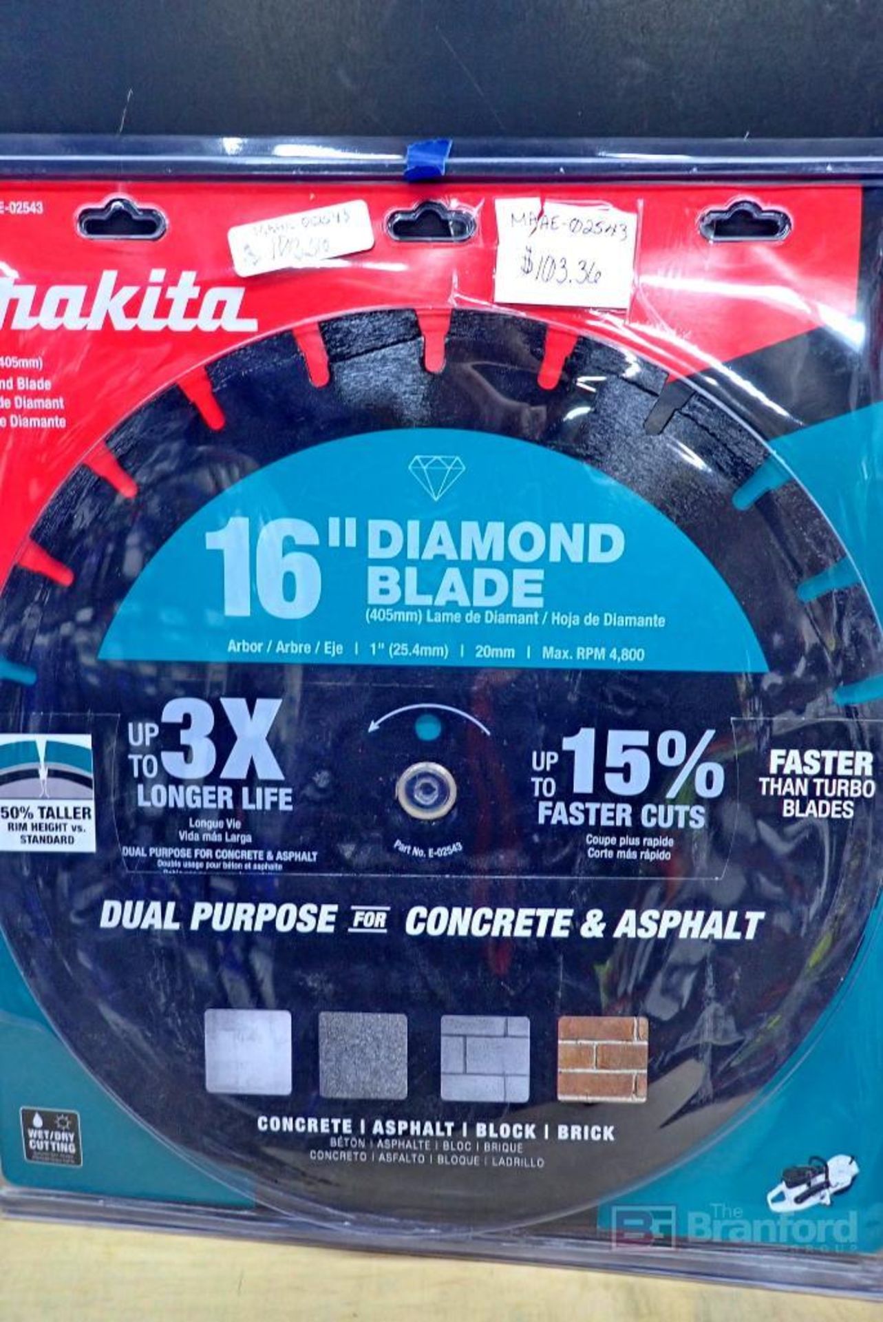 (5) Makita E-02543 16" Diamond Blades - Image 2 of 4