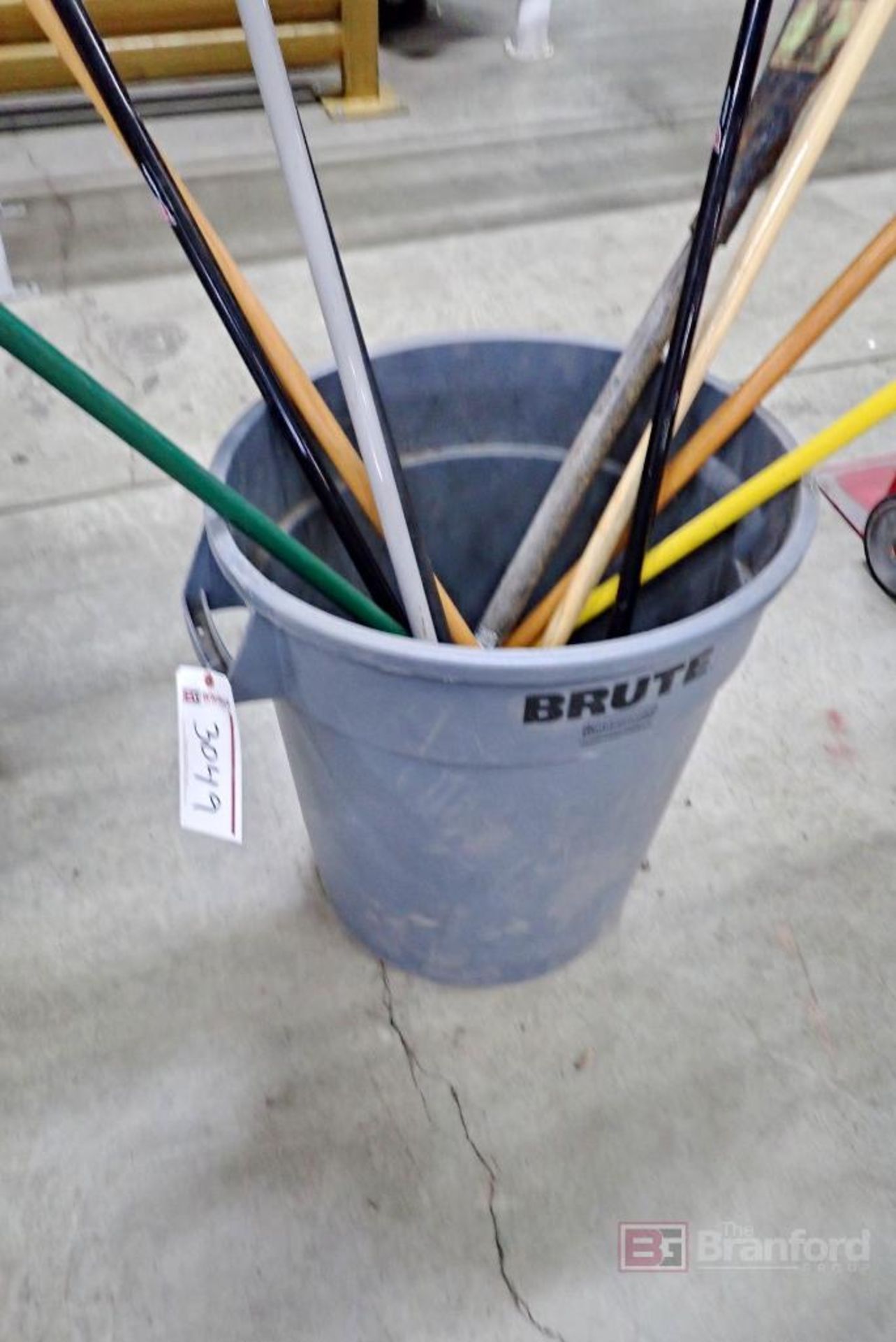 Push Brooms, Rake, Scraper, Brute Trash Can - Image 2 of 6