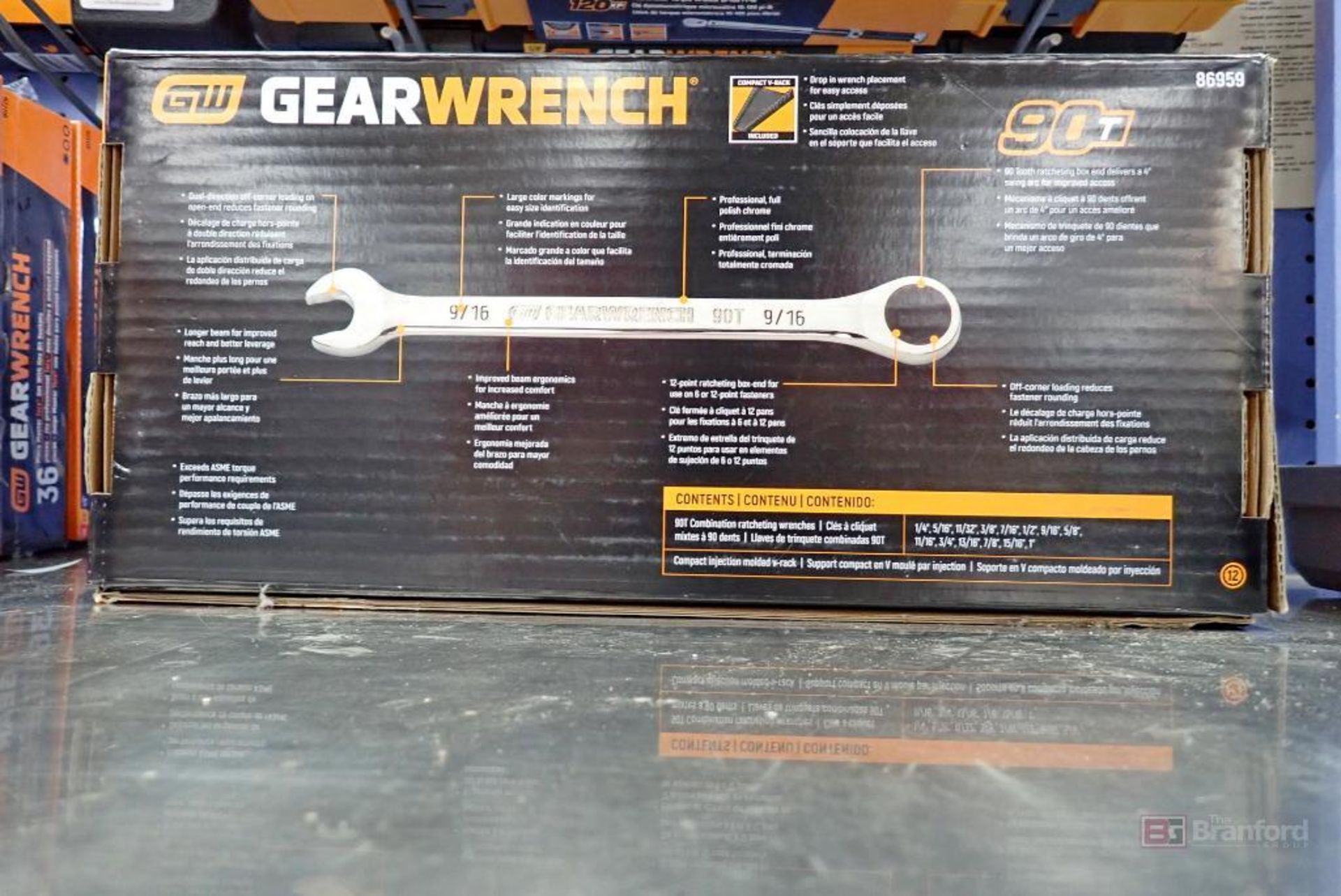 GearWrench 86959 14 Pc. SAE Combination Ratcheting Wrench Set - Image 3 of 4